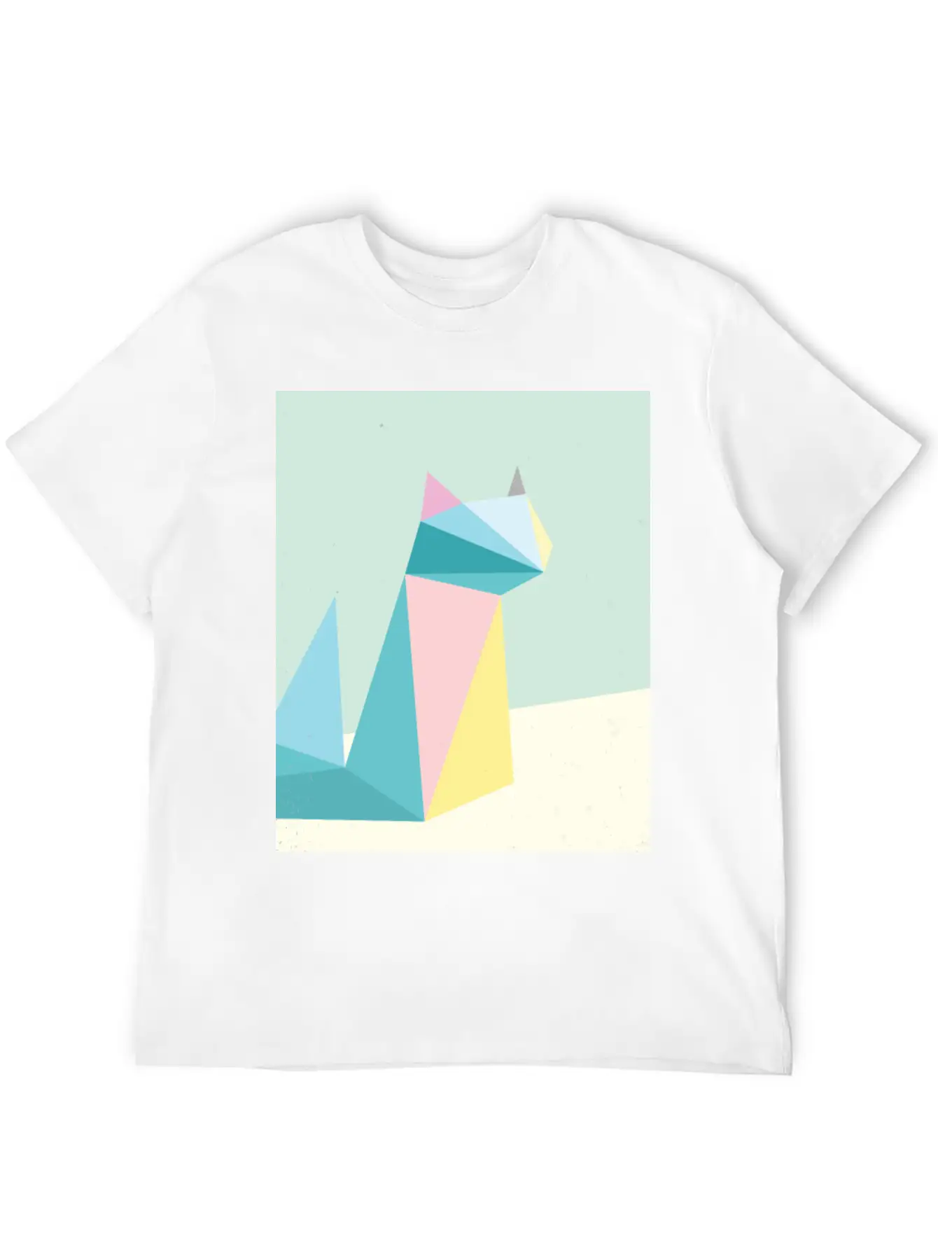 Polygonal Cat Classic Cotton Tee – Unisex Comfort For Any Season