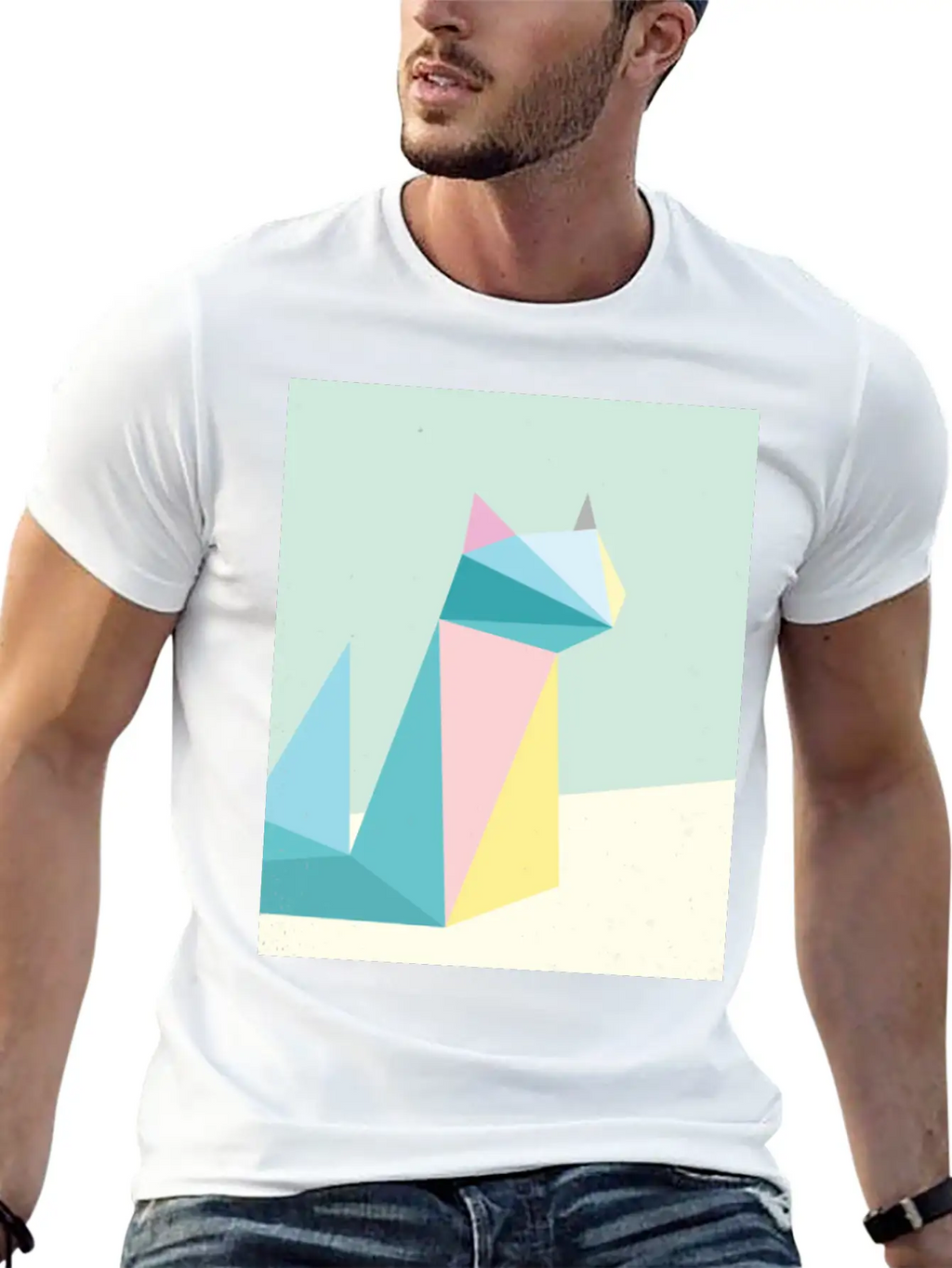 Polygonal Cat Classic Cotton Tee – Unisex Comfort For Any Season