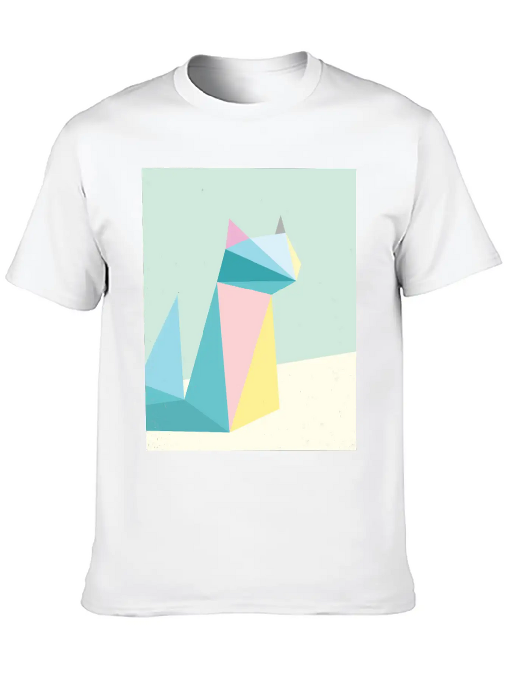 Polygonal Cat Classic Cotton Tee – Unisex Comfort For Any Season