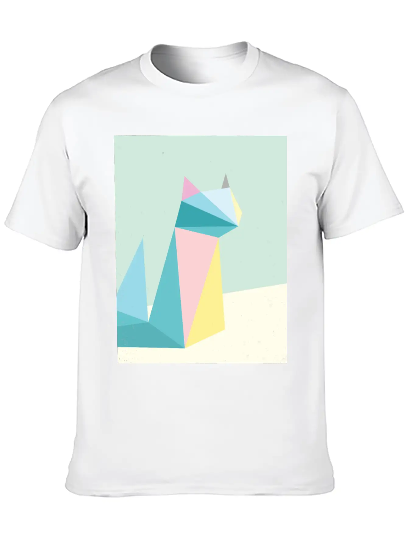 Polygonal Cat Classic Cotton Tee – Unisex Comfort For Any Season