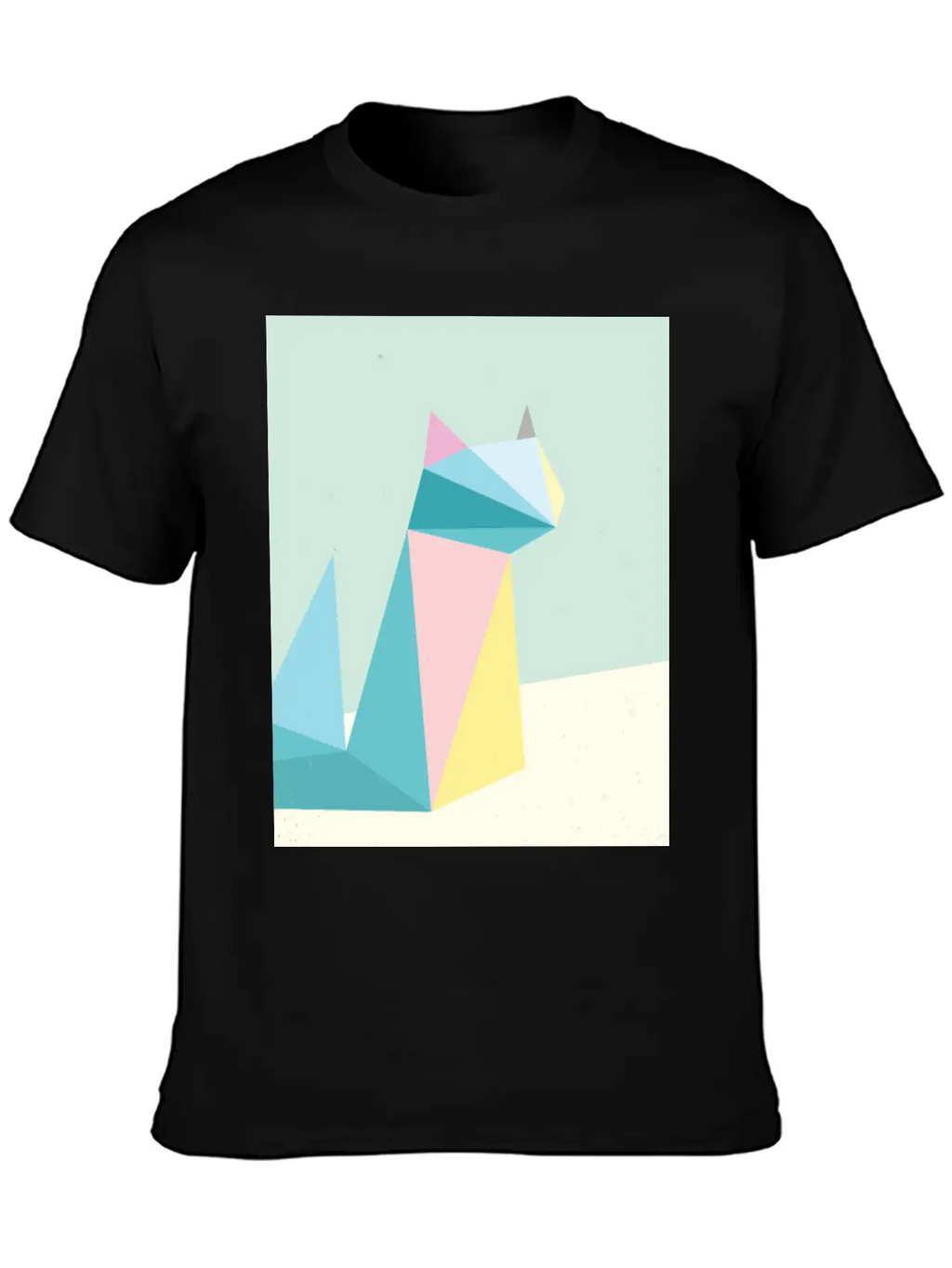 Polygonal Cat Classic Cotton Tee – Unisex Comfort For Any Season