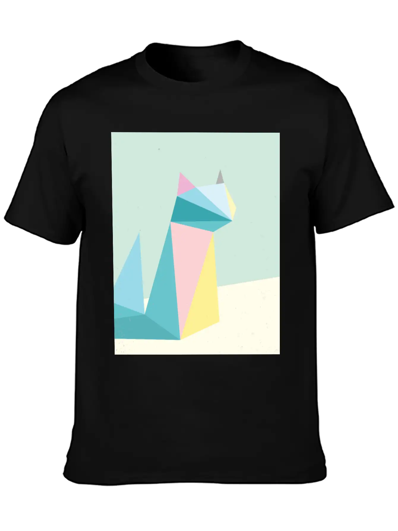 Polygonal Cat Classic Cotton Tee – Unisex Comfort For Any Season