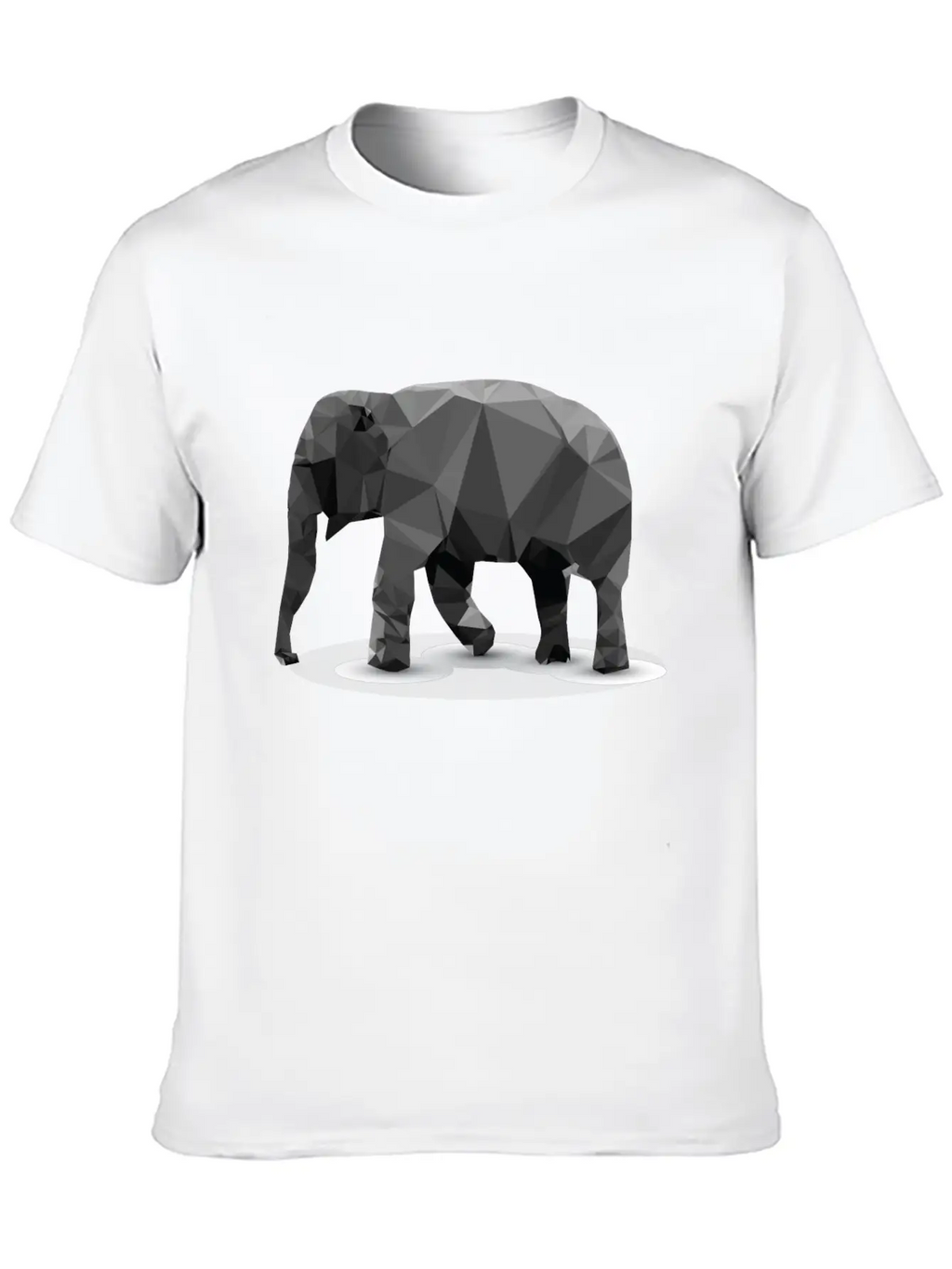 Polygonal Elephant Breathable Soft Cotton T-Shirt – Timeless Casual Look