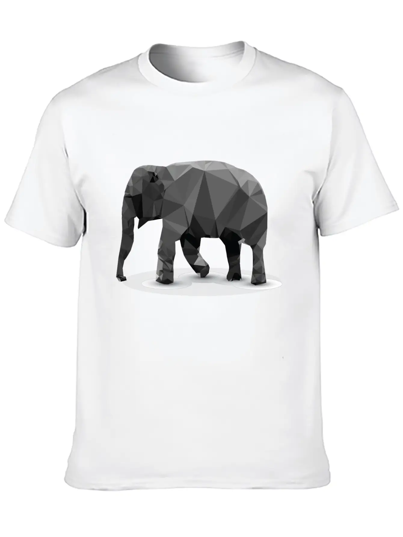 Polygonal Elephant Breathable Soft Cotton T-Shirt – Timeless Casual Look