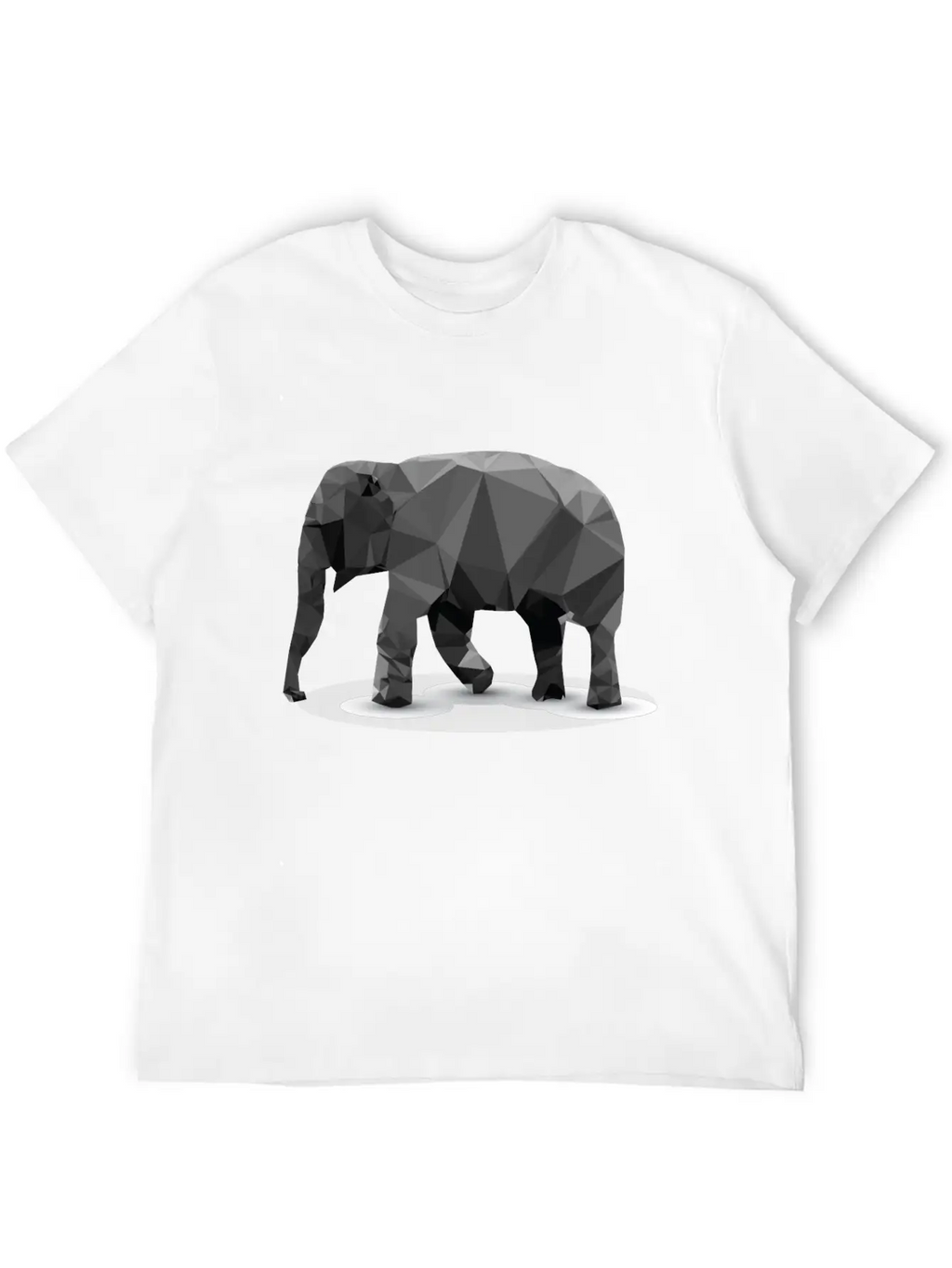 Polygonal Elephant Breathable Soft Cotton T-Shirt – Timeless Casual Look