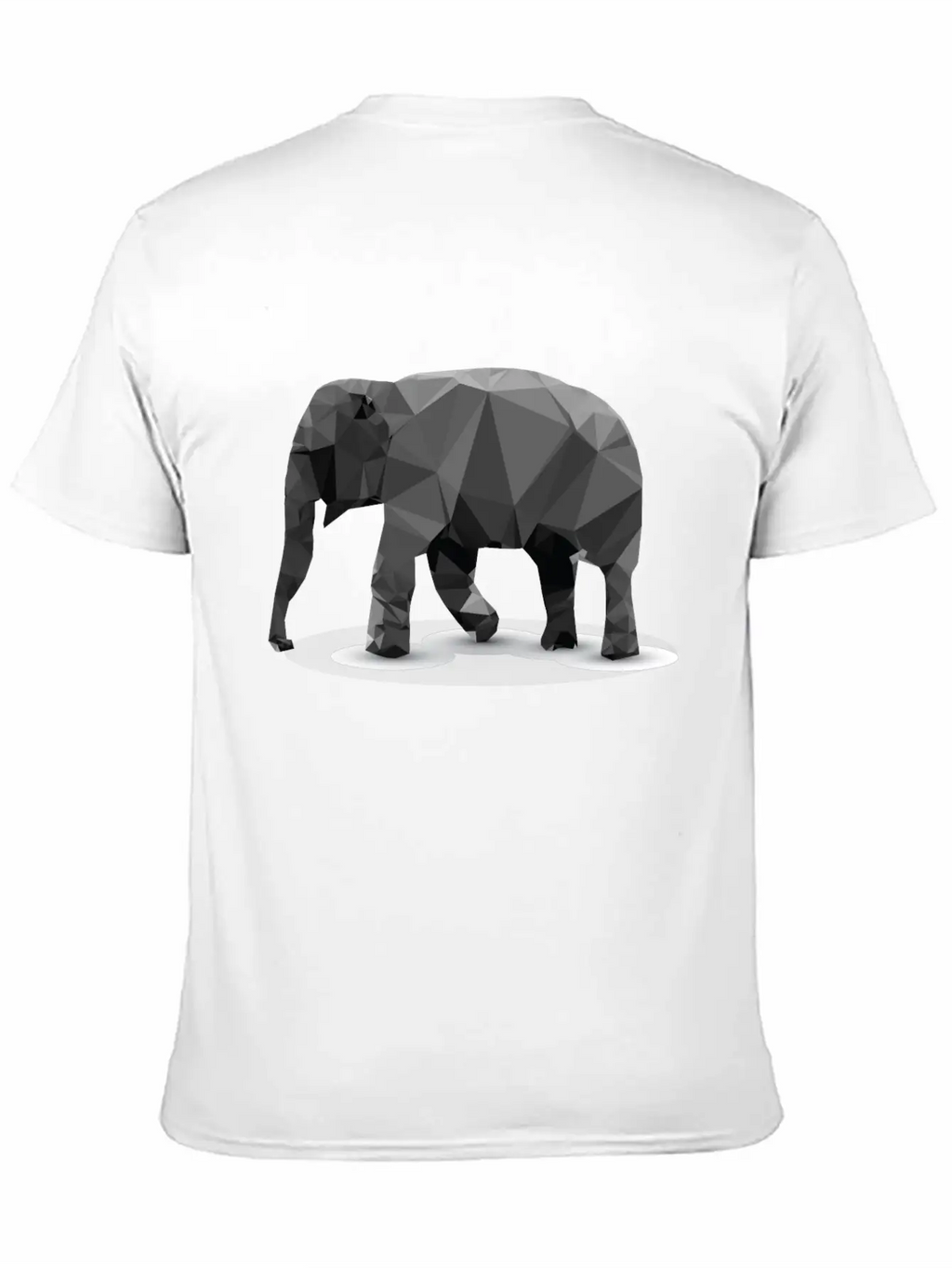 Polygonal Elephant Breathable Soft Cotton T-Shirt – Timeless Casual Look