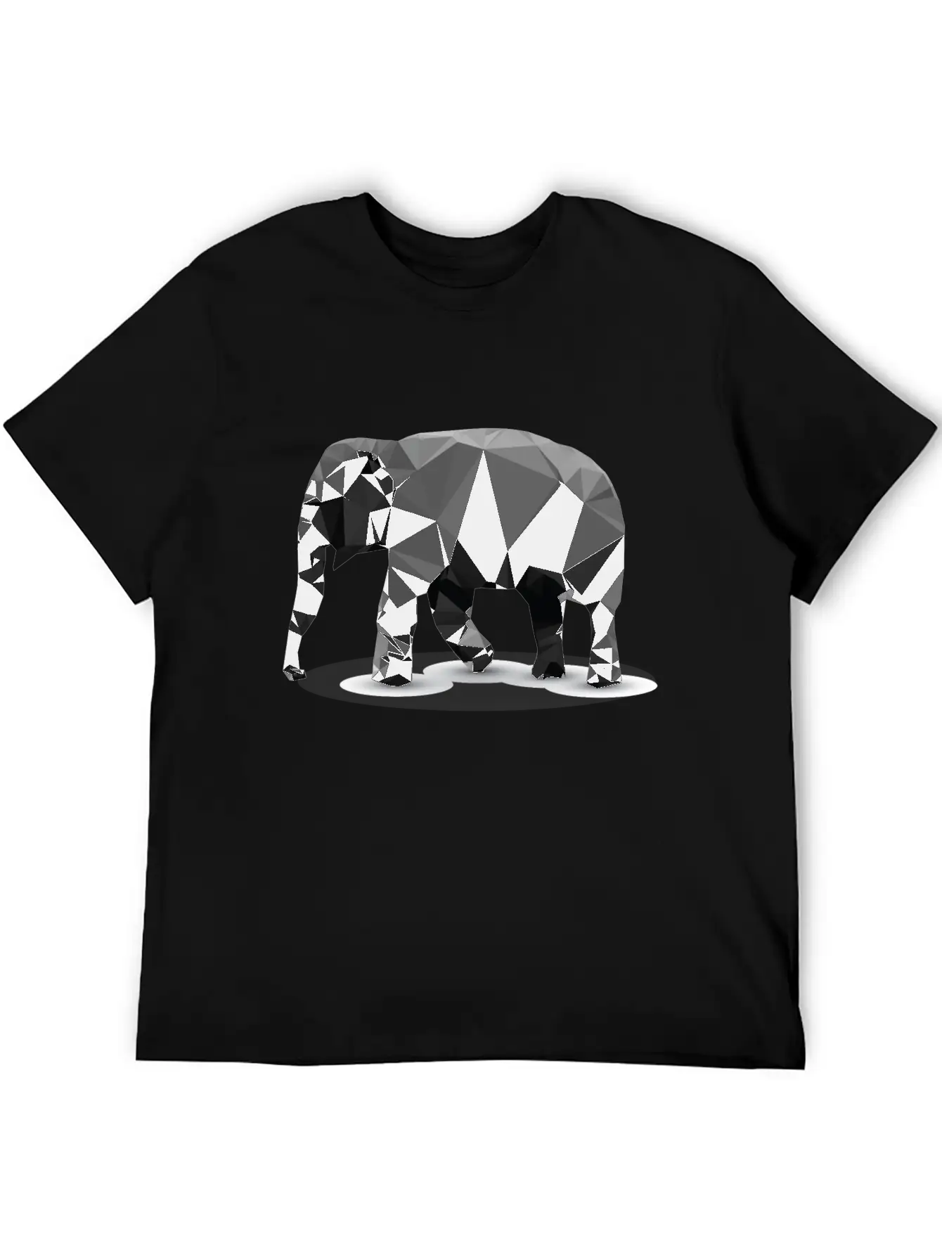 Polygonal Elephant Breathable Soft Cotton T-Shirt – Timeless Casual Look