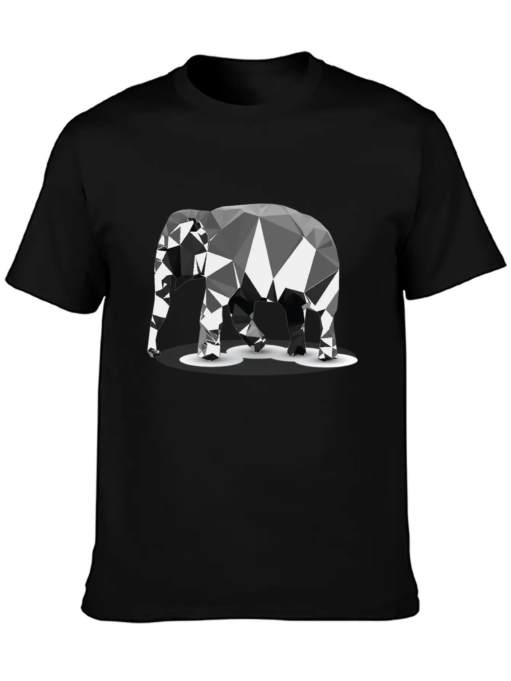 Polygonal Elephant Breathable Soft Cotton T-Shirt – Timeless Casual Look