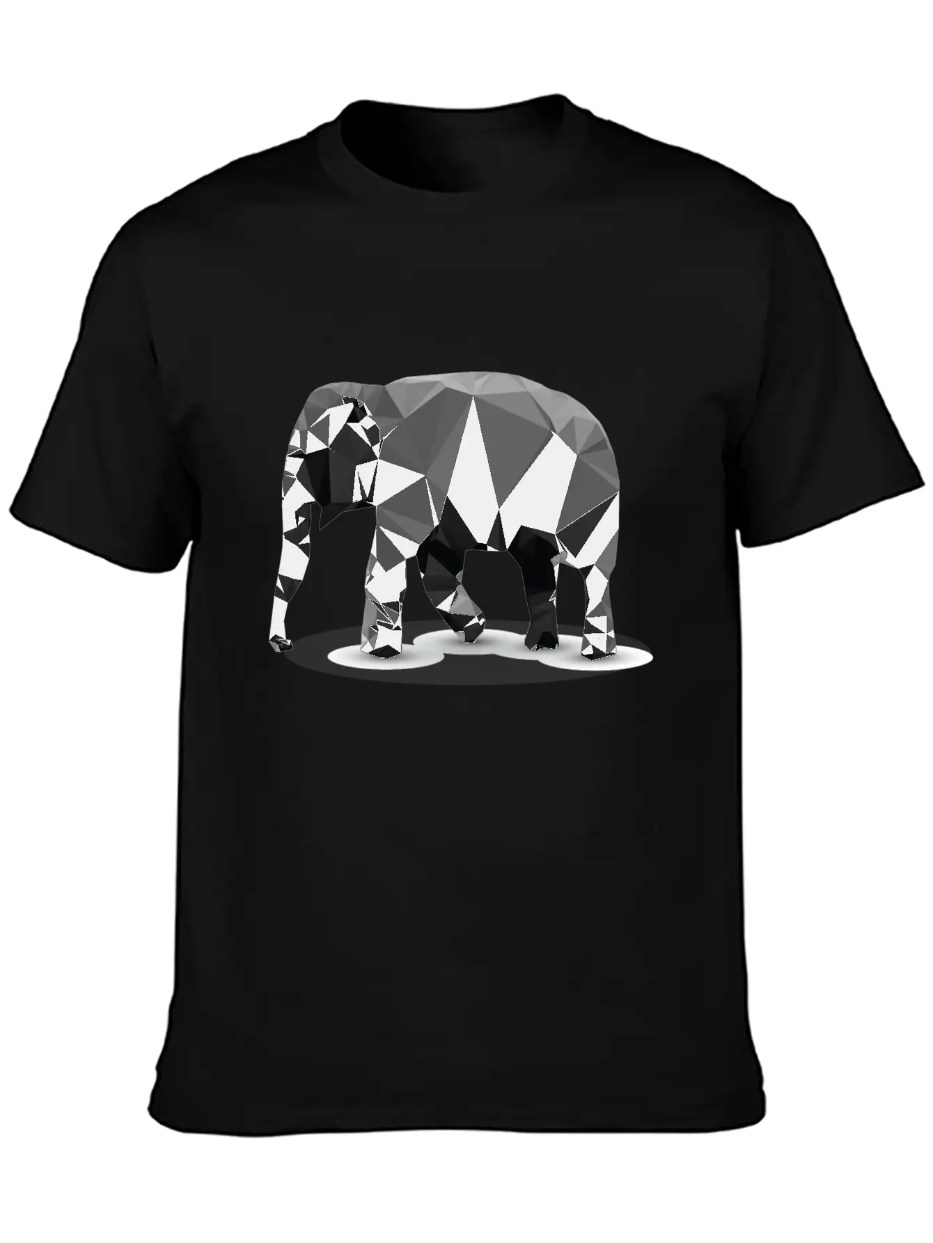 Polygonal Elephant Breathable Soft Cotton T-Shirt – Timeless Casual Look