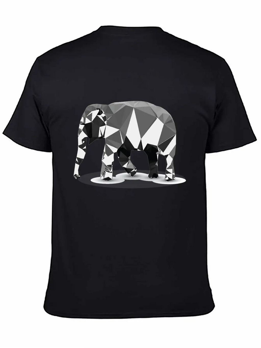 Polygonal Elephant Breathable Soft Cotton T-Shirt – Timeless Casual Look