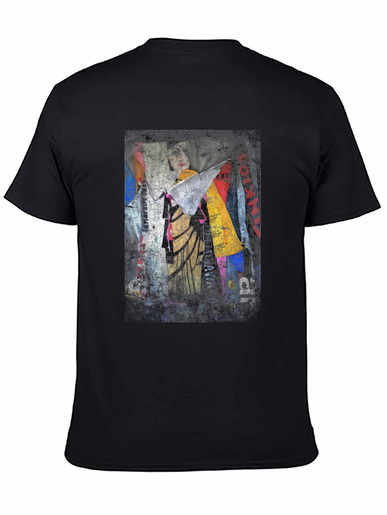 Abstract Graphic Print Black Crew Neck T-Shirt