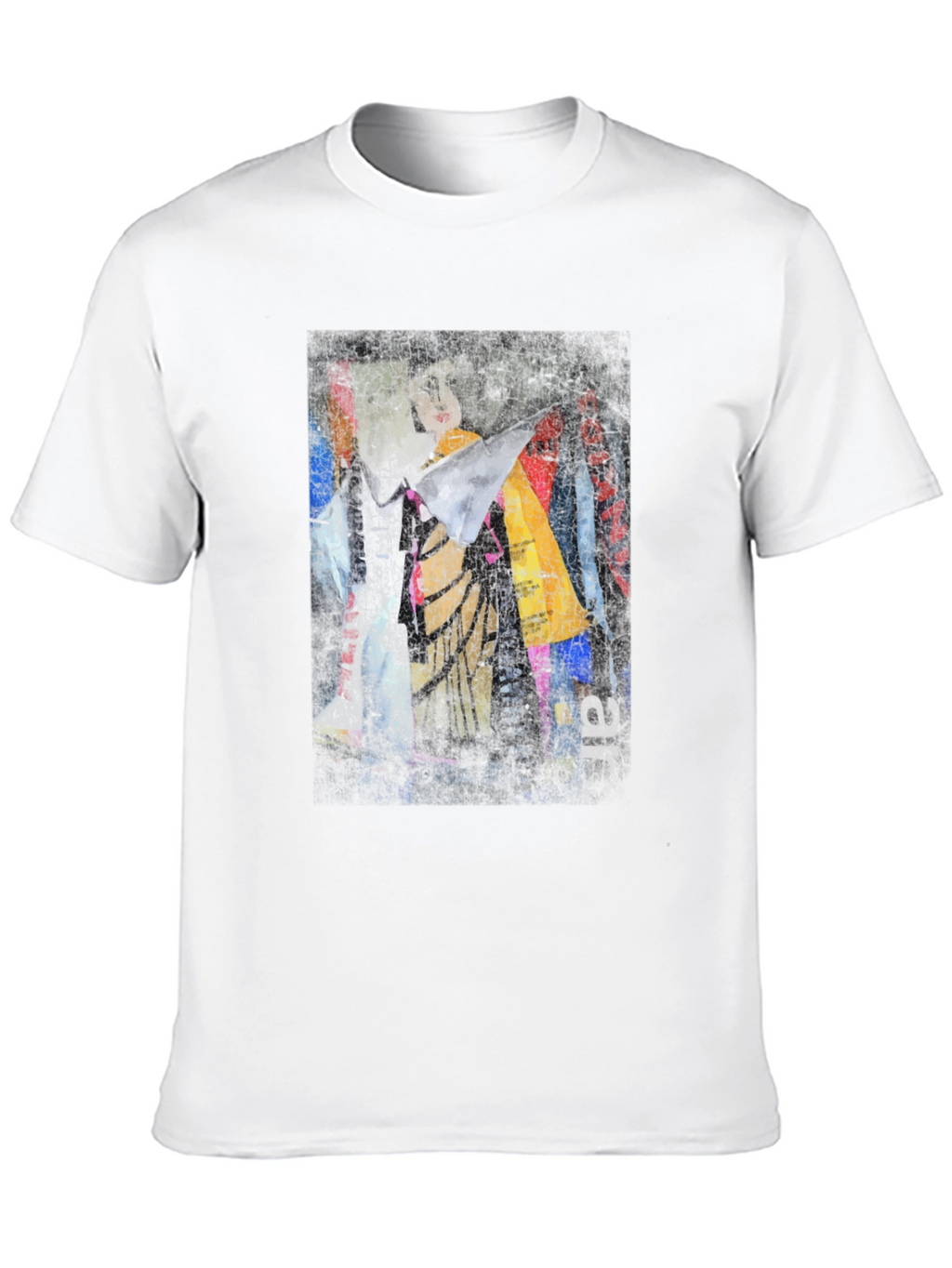 Abstract Graphic Print Black Crew Neck T-Shirt