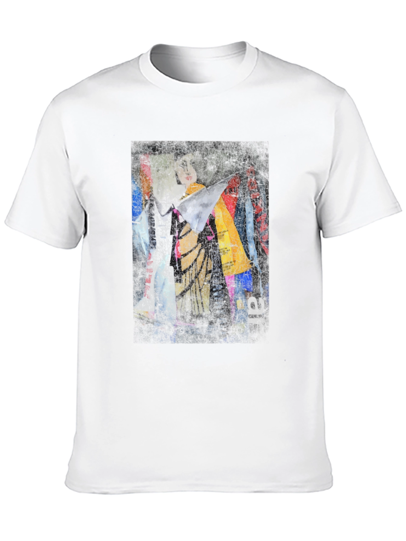 Abstract Graphic Print Black Crew Neck T-Shirt