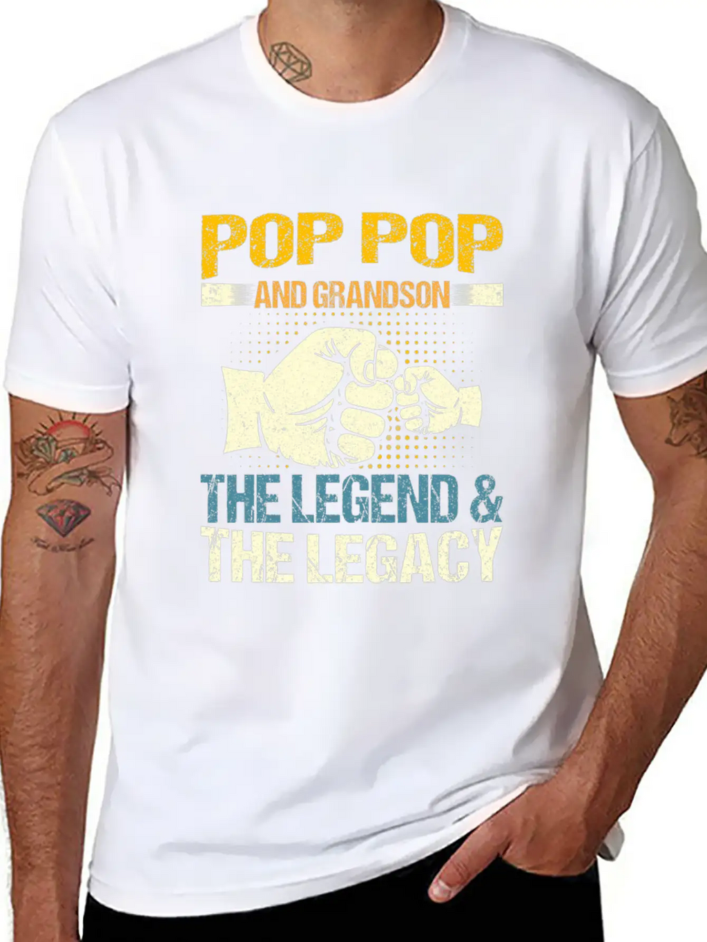 Pop Pop And Grandson The Legend And The Legacy Mat Stylish Everyday T-Shirt – Unisex Basic Cotton Tee