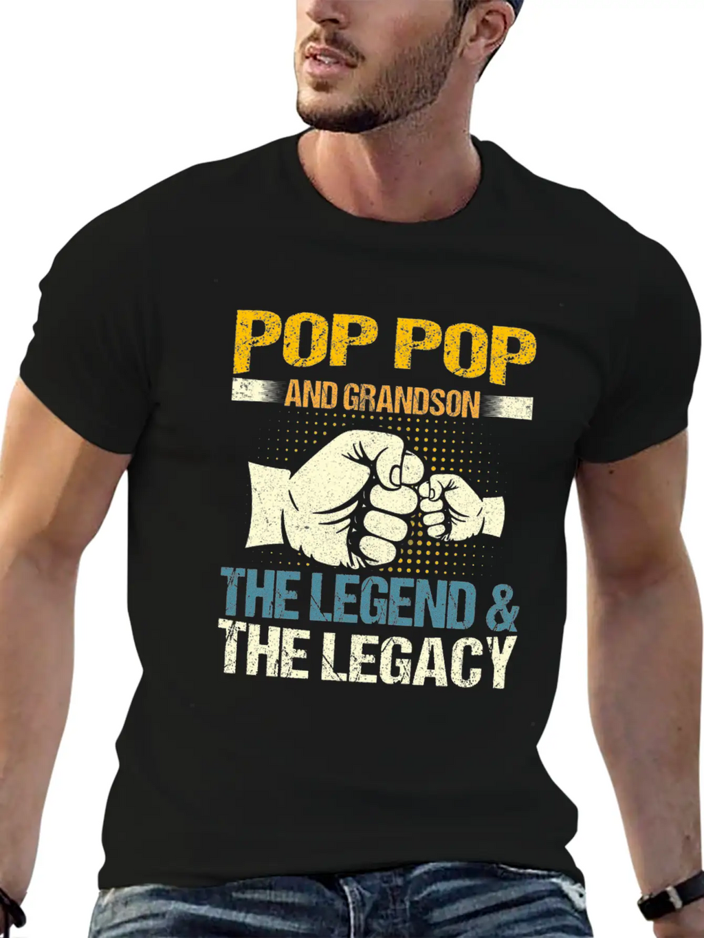 Pop Pop And Grandson The Legend And The Legacy Mat Stylish Everyday T-Shirt – Unisex Basic Cotton Tee