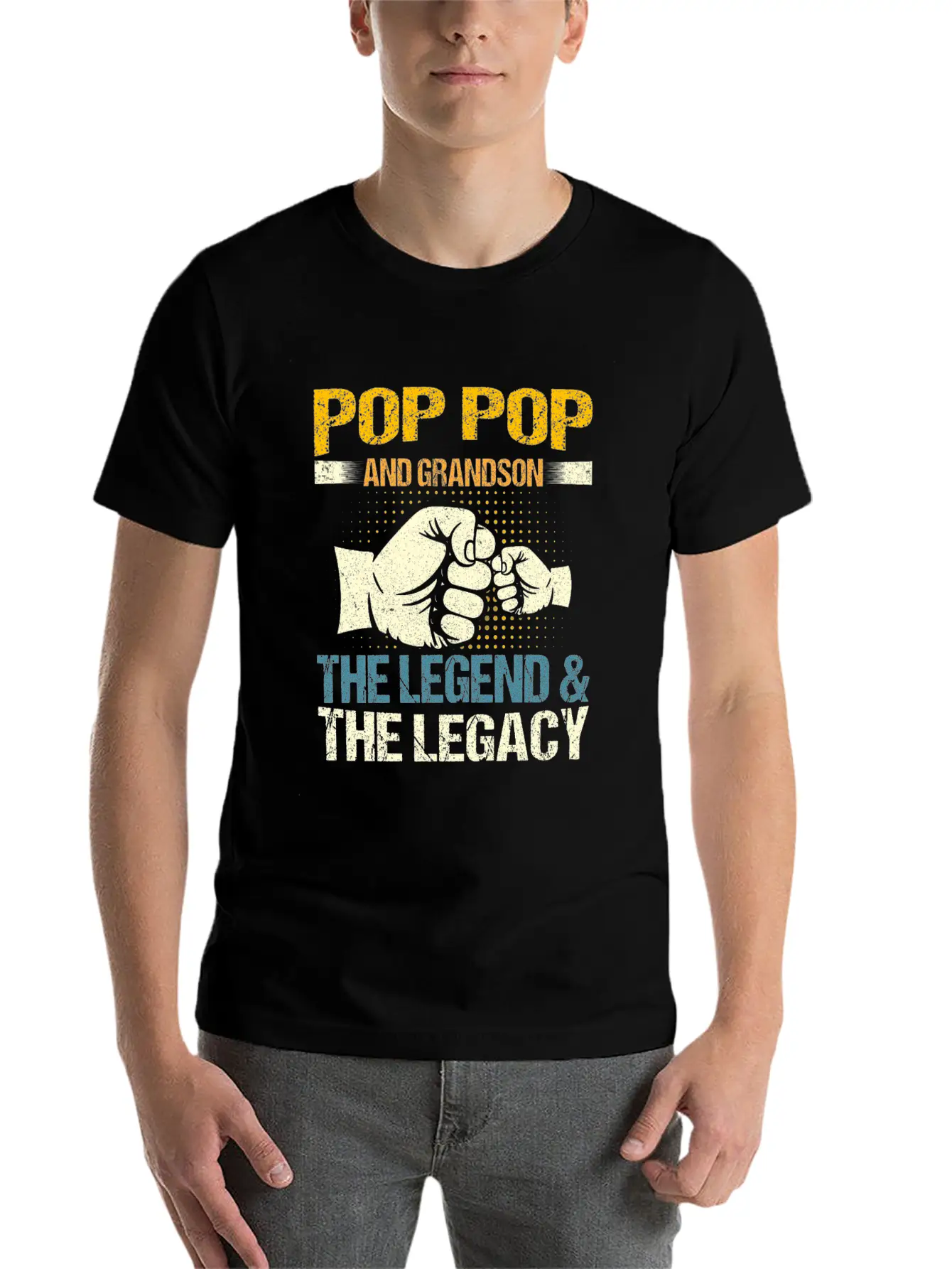 Pop Pop And Grandson The Legend And The Legacy Mat Stylish Everyday T-Shirt – Unisex Basic Cotton Tee