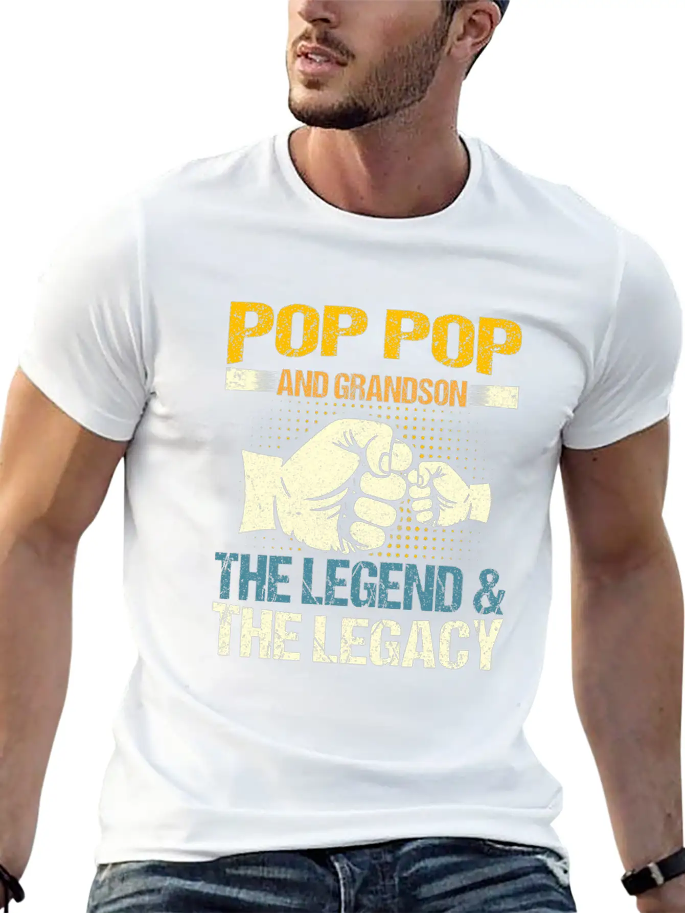 Pop Pop And Grandson The Legend And The Legacy Mat Stylish Everyday T-Shirt – Unisex Basic Cotton Tee