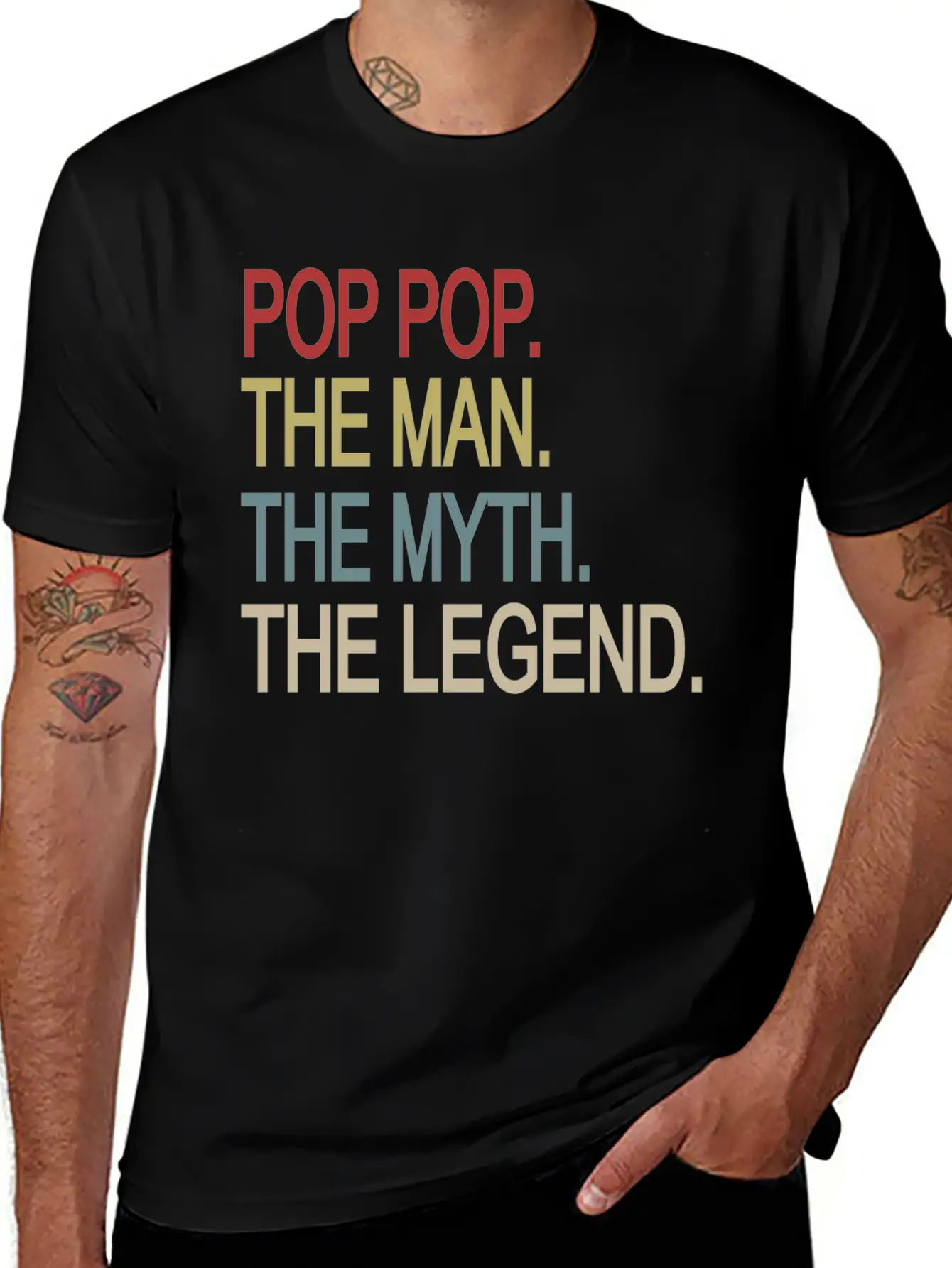 Pop Pop The Man The Myth The Legend Relaxed Everyday Tee – Lightweight And Durable Cotton