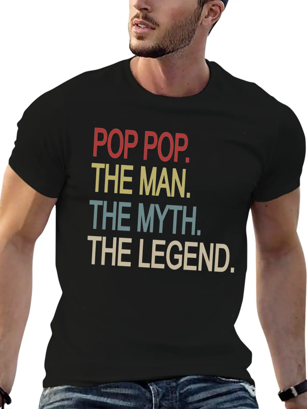 Pop Pop The Man The Myth The Legend Relaxed Everyday Tee – Lightweight And Durable Cotton