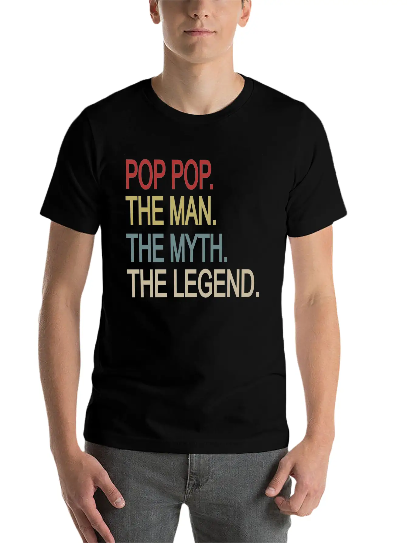 Pop Pop The Man The Myth The Legend Relaxed Everyday Tee – Lightweight And Durable Cotton