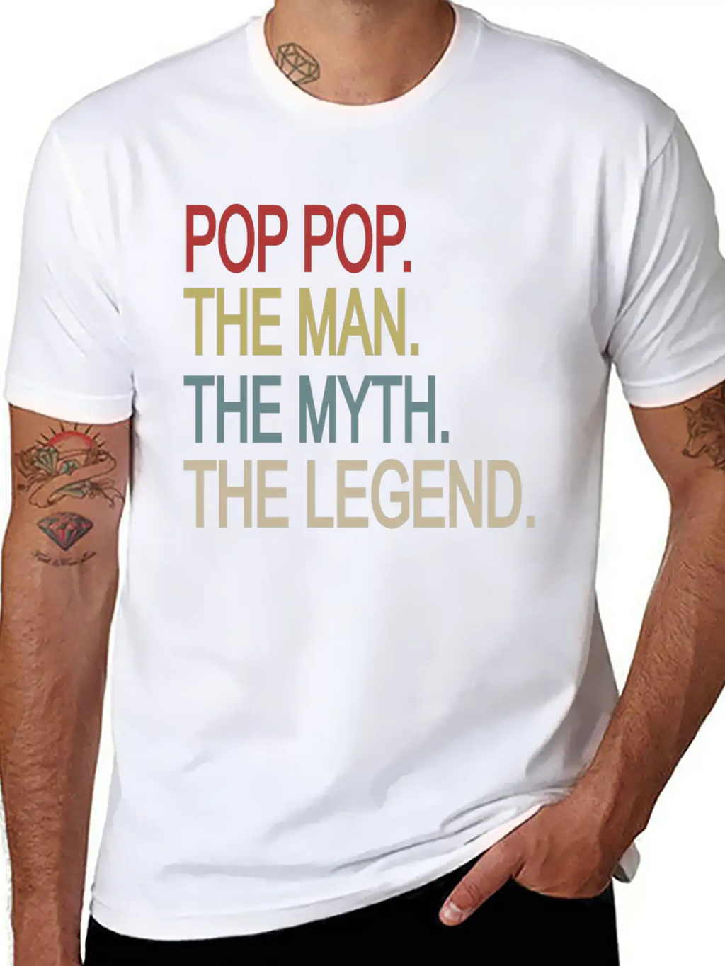 Pop Pop The Man The Myth The Legend Relaxed Everyday Tee – Lightweight And Durable Cotton