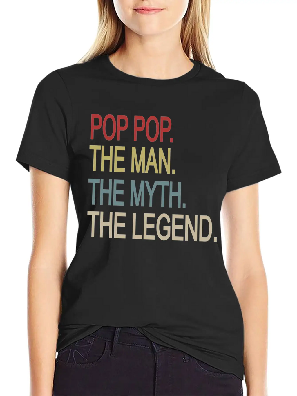 Pop Pop The Man The Myth The Legend Relaxed Everyday Tee – Lightweight And Durable Cotton
