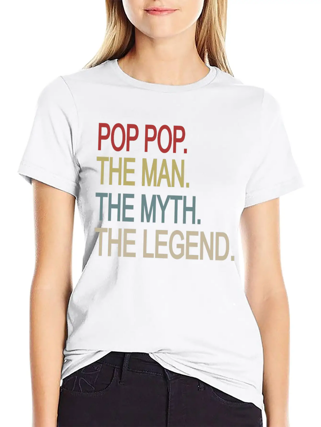 Pop Pop The Man The Myth The Legend Relaxed Everyday Tee – Lightweight And Durable Cotton