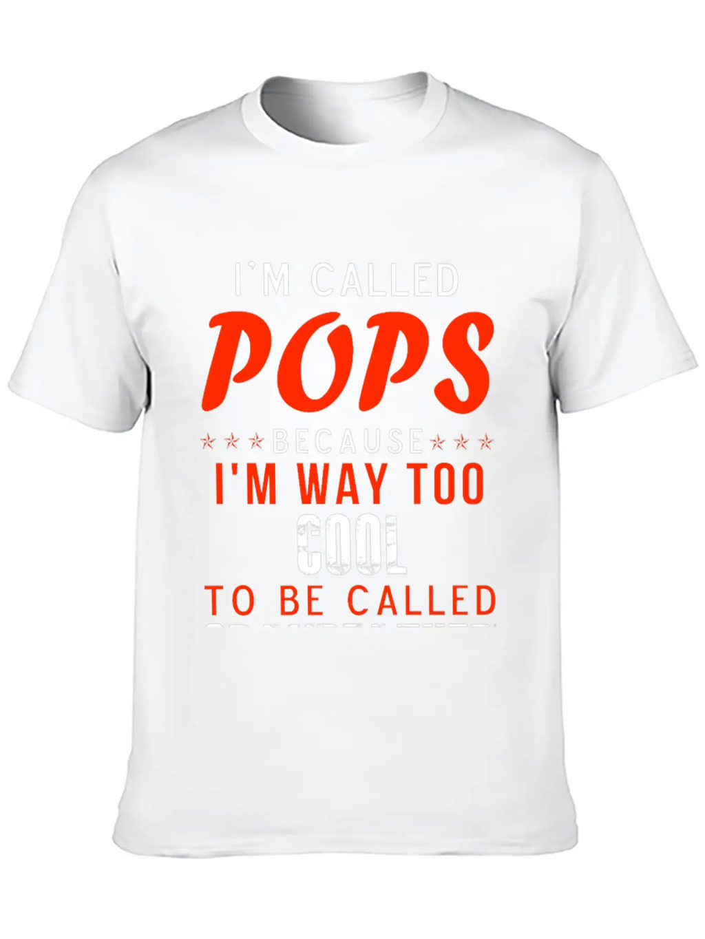 Pops - I'm Way Too Cool To Be Called Grandfather Stylish Everyday T-Shirt – Unisex Basic Cotton Tee
