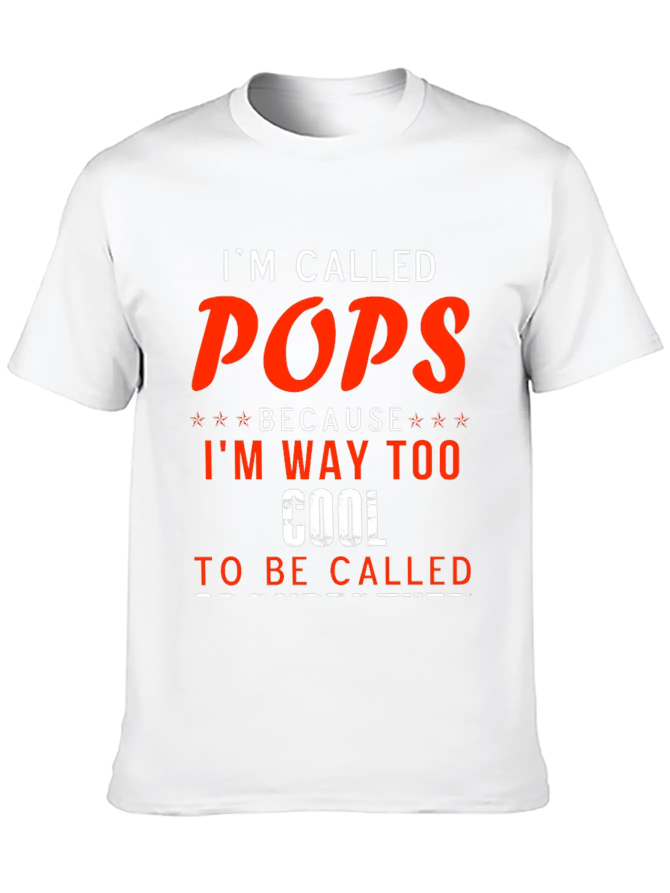Pops - I'm Way Too Cool To Be Called Grandfather Stylish Everyday T-Shirt – Unisex Basic Cotton Tee