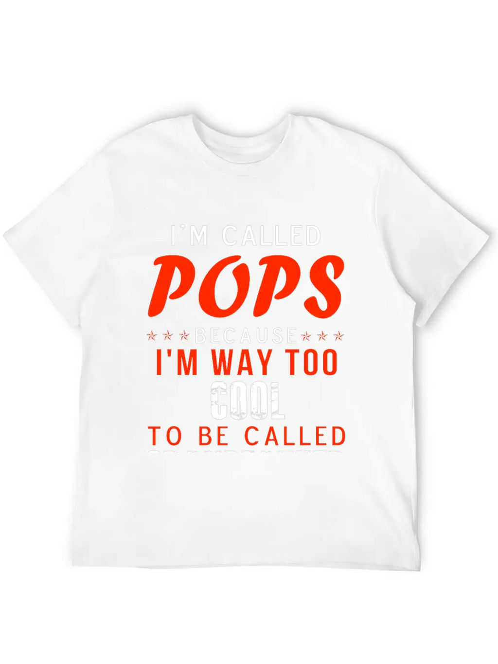 Pops - I'm Way Too Cool To Be Called Grandfather Stylish Everyday T-Shirt – Unisex Basic Cotton Tee