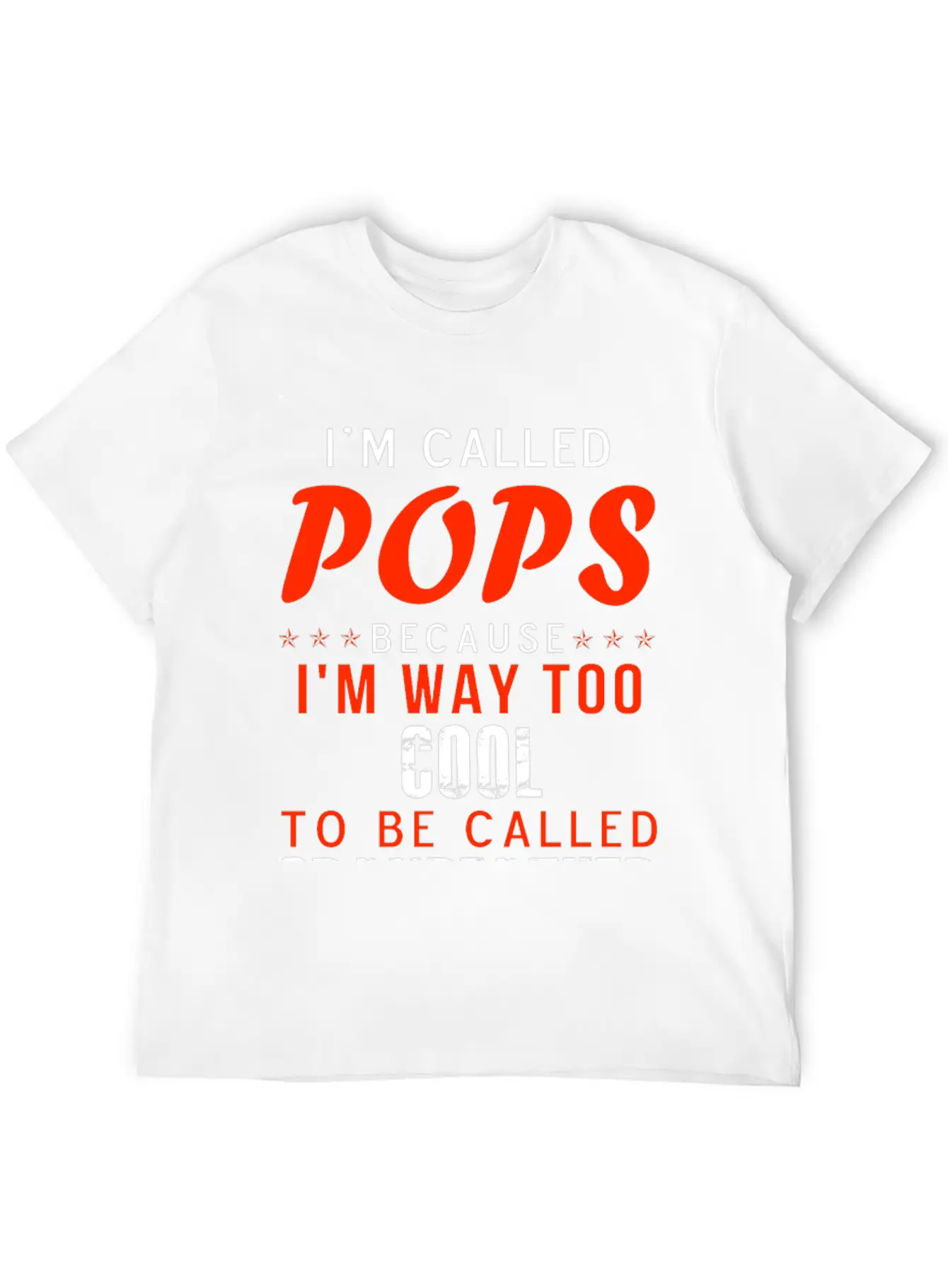 Pops - I'm Way Too Cool To Be Called Grandfather Stylish Everyday T-Shirt – Unisex Basic Cotton Tee