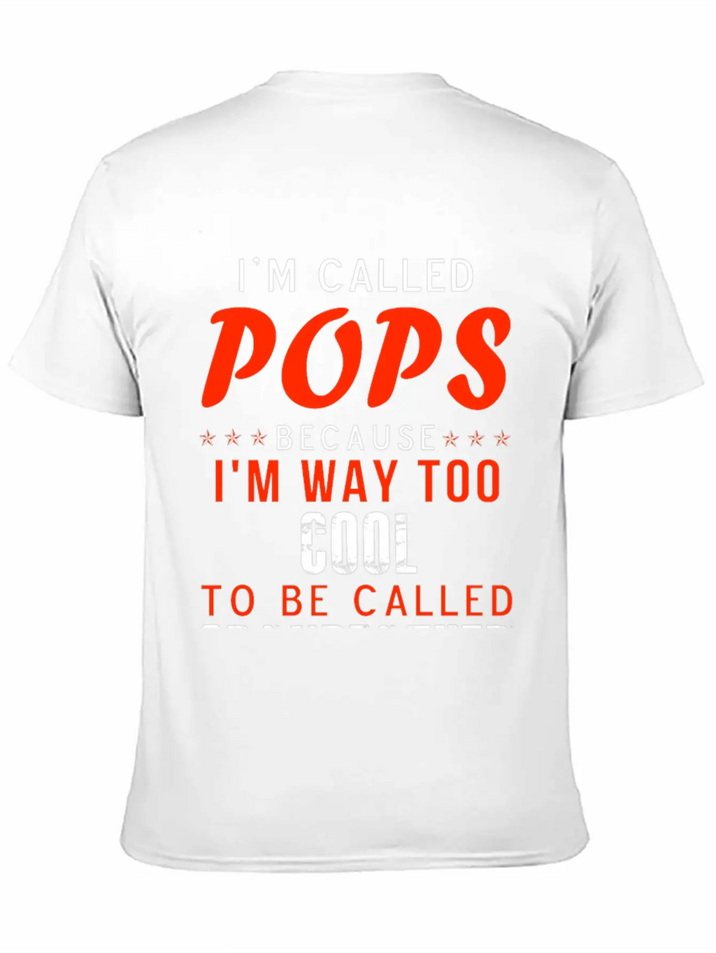 Pops - I'm Way Too Cool To Be Called Grandfather Stylish Everyday T-Shirt – Unisex Basic Cotton Tee