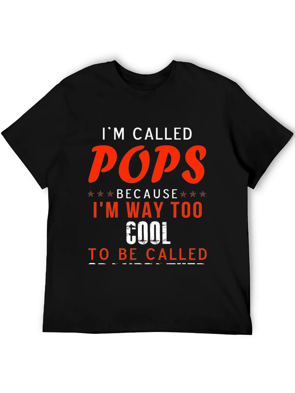 Pops - I'm Way Too Cool To Be Called Grandfather Stylish Everyday T-Shirt – Unisex Basic Cotton Tee