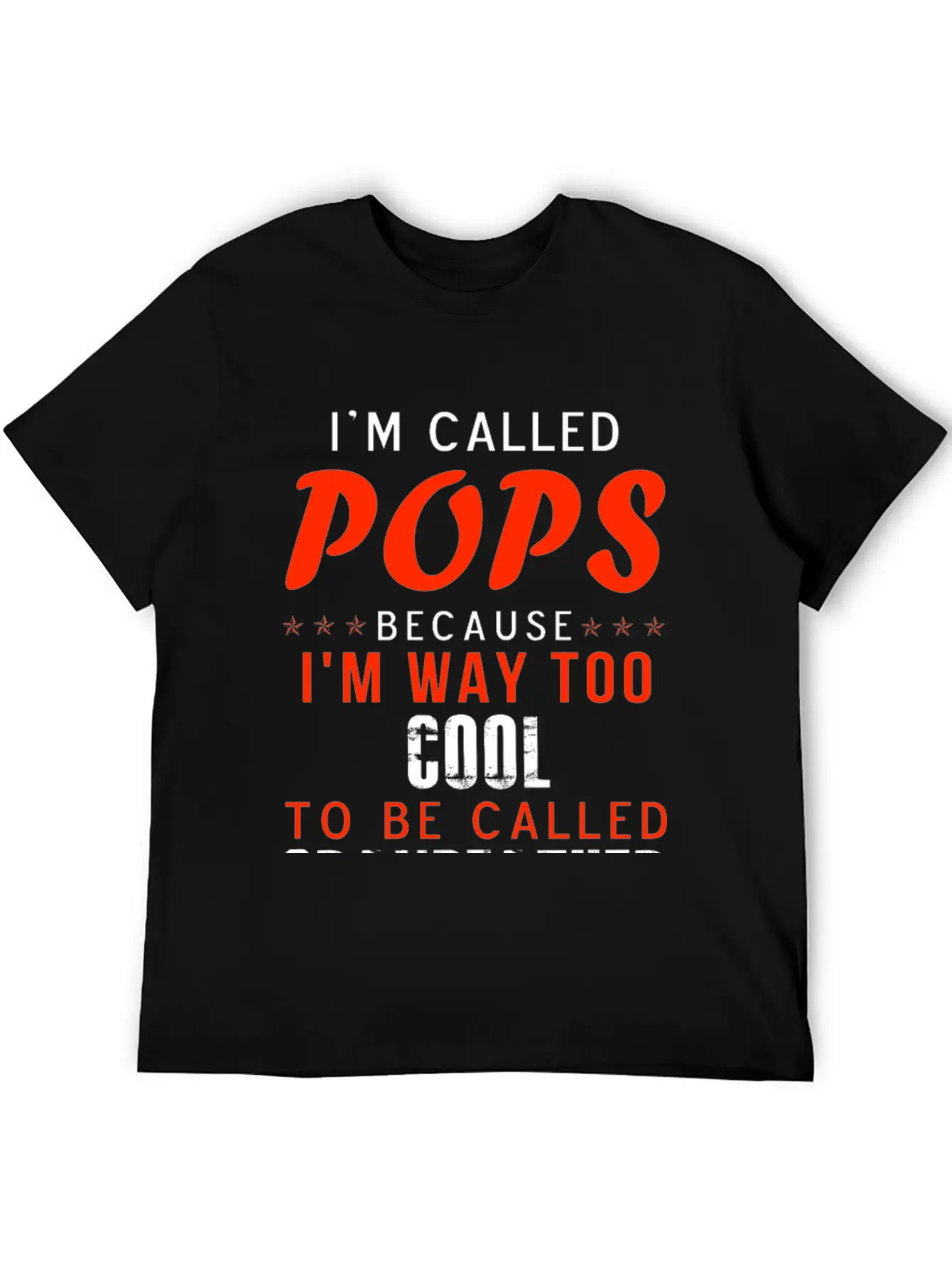 Pops - I'm Way Too Cool To Be Called Grandfather Stylish Everyday T-Shirt – Unisex Basic Cotton Tee