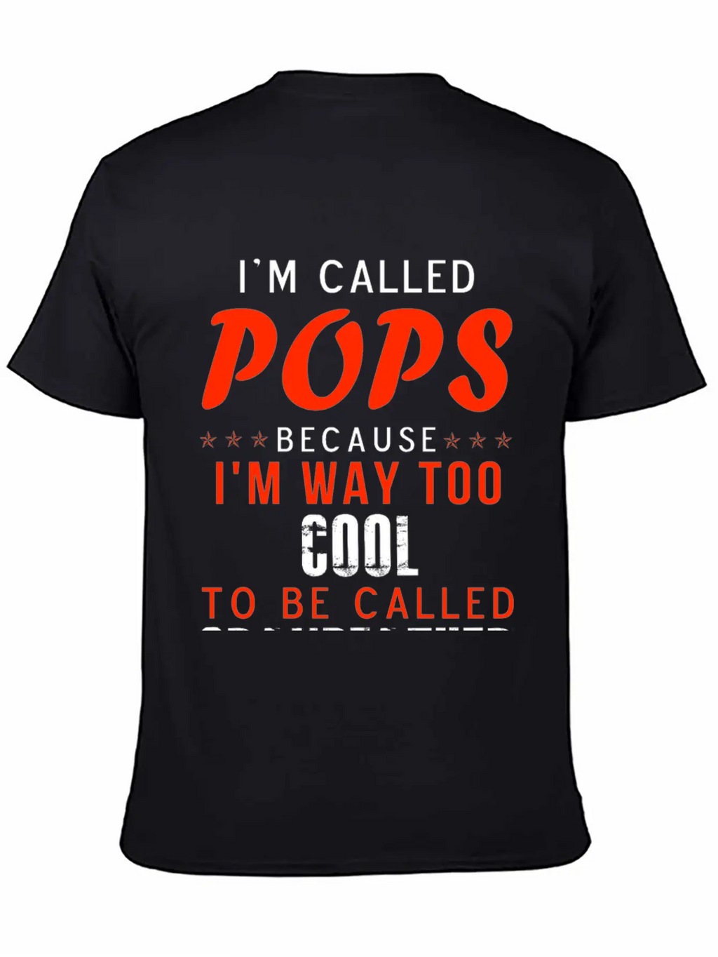 Pops - I'm Way Too Cool To Be Called Grandfather Stylish Everyday T-Shirt – Unisex Basic Cotton Tee