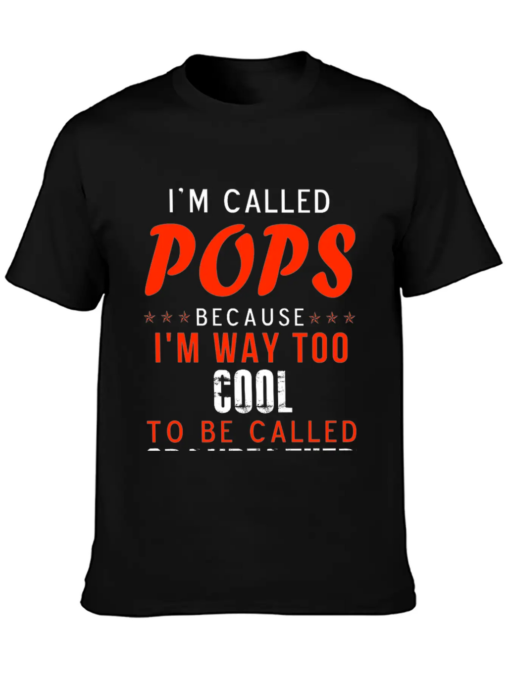 Pops - I'm Way Too Cool To Be Called Grandfather Stylish Everyday T-Shirt – Unisex Basic Cotton Tee