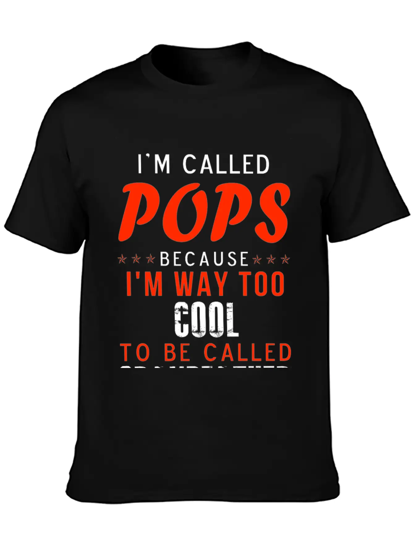 Pops - I'm Way Too Cool To Be Called Grandfather Stylish Everyday T-Shirt – Unisex Basic Cotton Tee