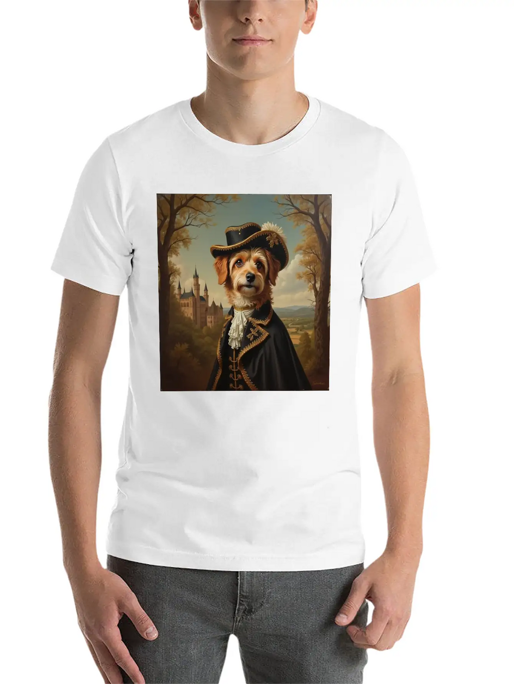 Portrait Of A Dog In The Style Of The 18th Century Basic Graphic T-Shirt – Daily Comfort In Soft Cotton