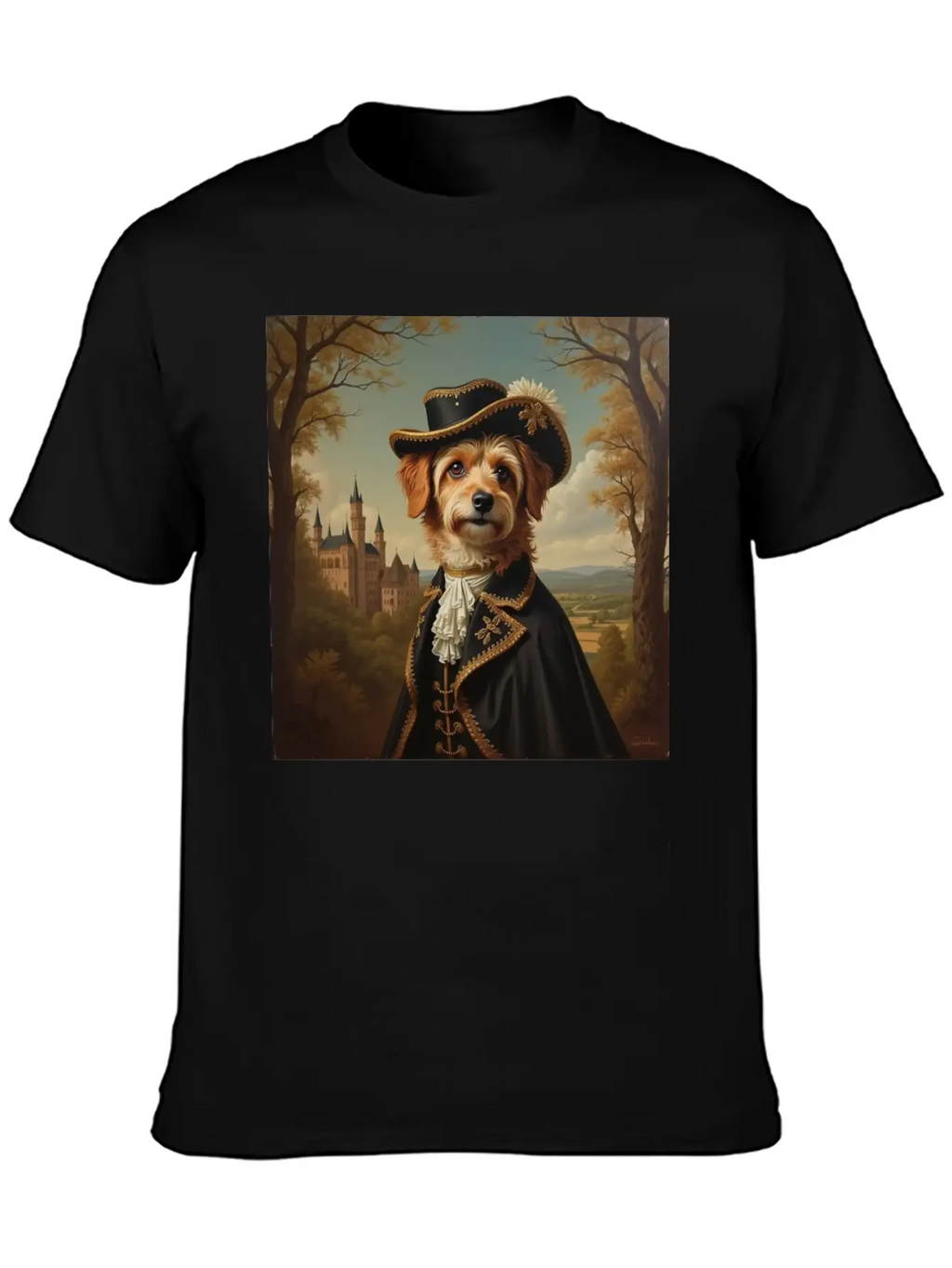 Portrait Of A Dog In The Style Of The 18th Century Basic Graphic T-Shirt – Daily Comfort In Soft Cotton