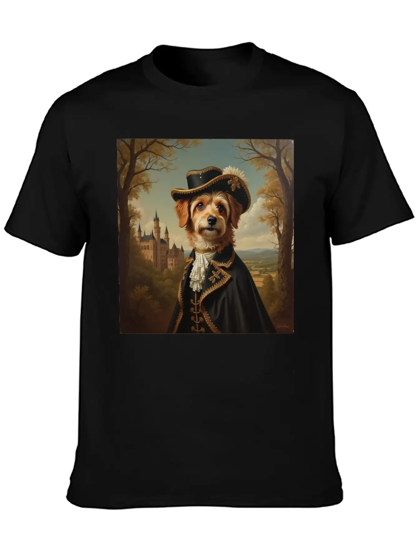 Portrait Of A Dog In The Style Of The 18th Century Basic Graphic T-Shirt – Daily Comfort In Soft Cotton