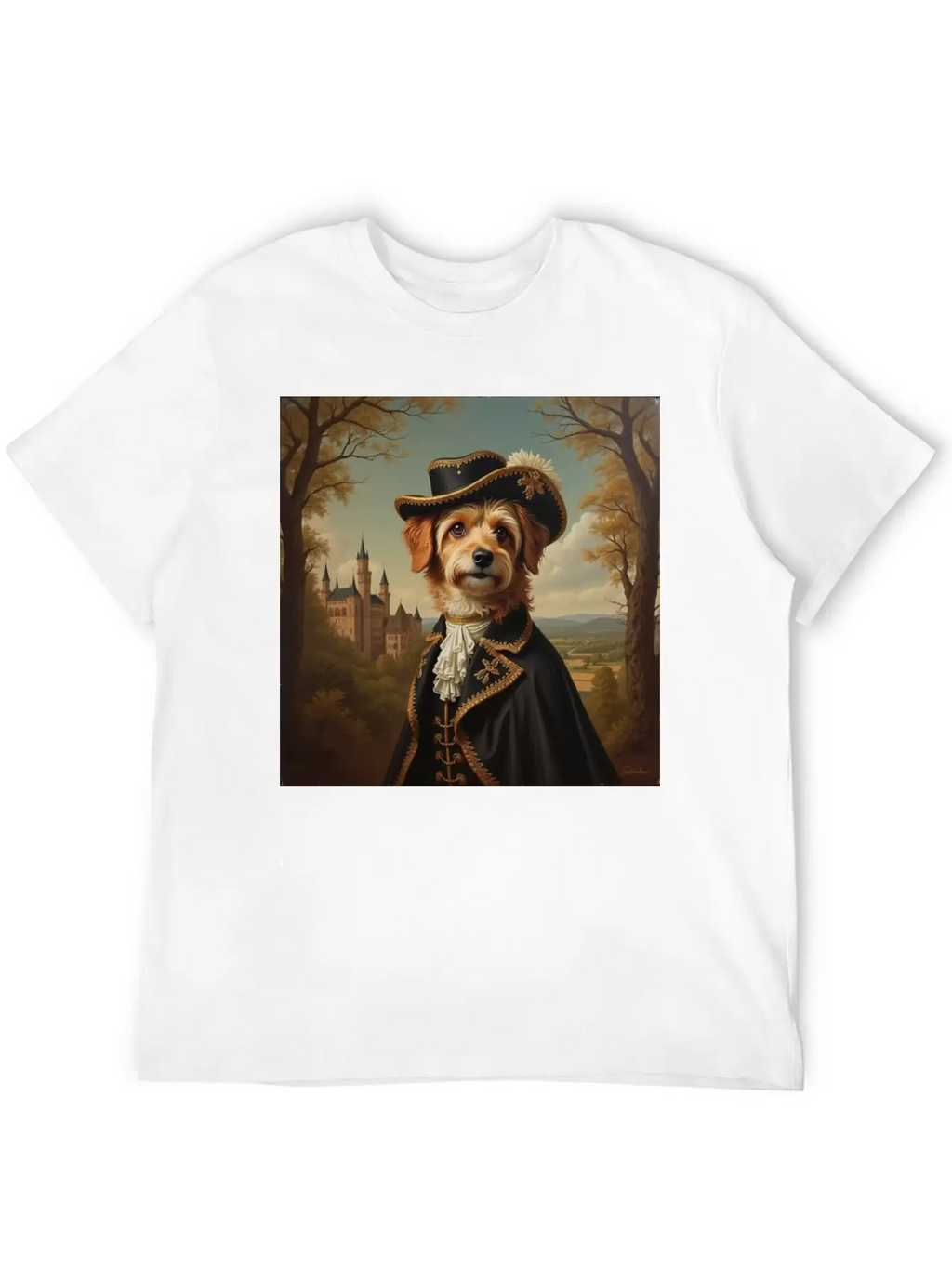 Portrait Of A Dog In The Style Of The 18th Century Basic Graphic T-Shirt – Daily Comfort In Soft Cotton