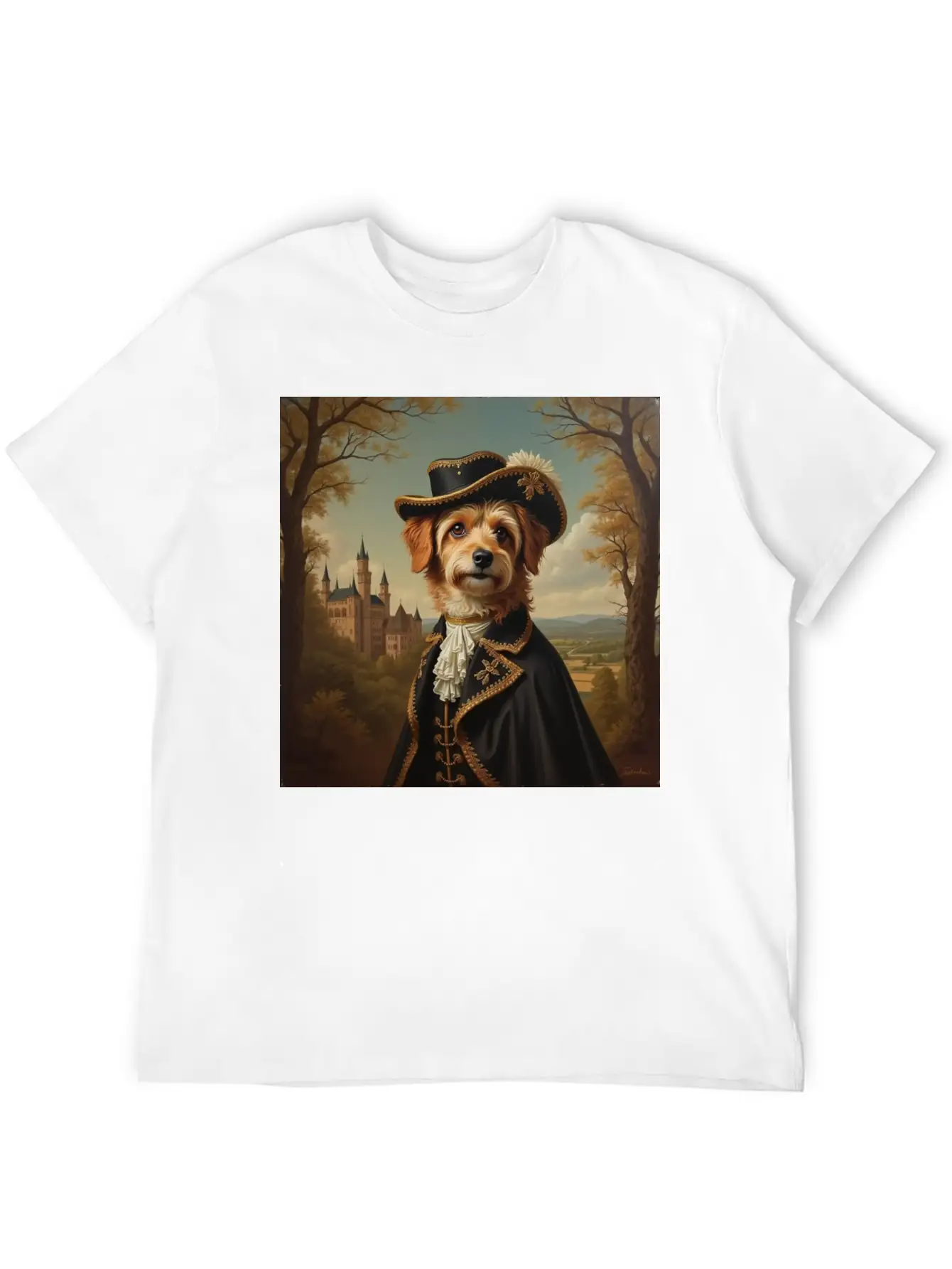 Portrait Of A Dog In The Style Of The 18th Century Basic Graphic T-Shirt – Daily Comfort In Soft Cotton