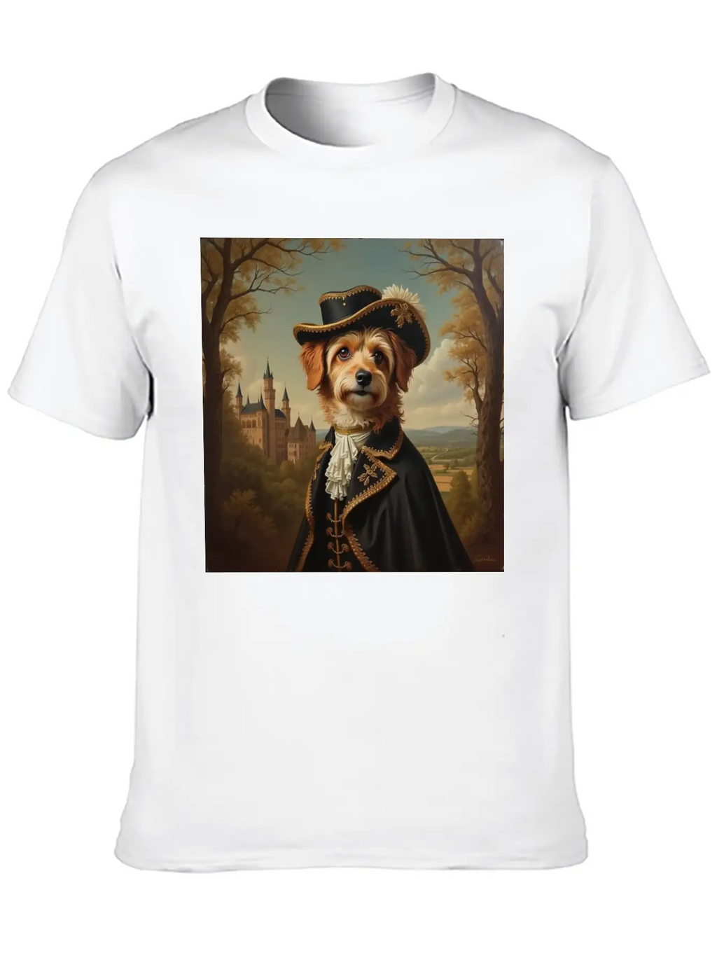 Portrait Of A Dog In The Style Of The 18th Century Basic Graphic T-Shirt – Daily Comfort In Soft Cotton