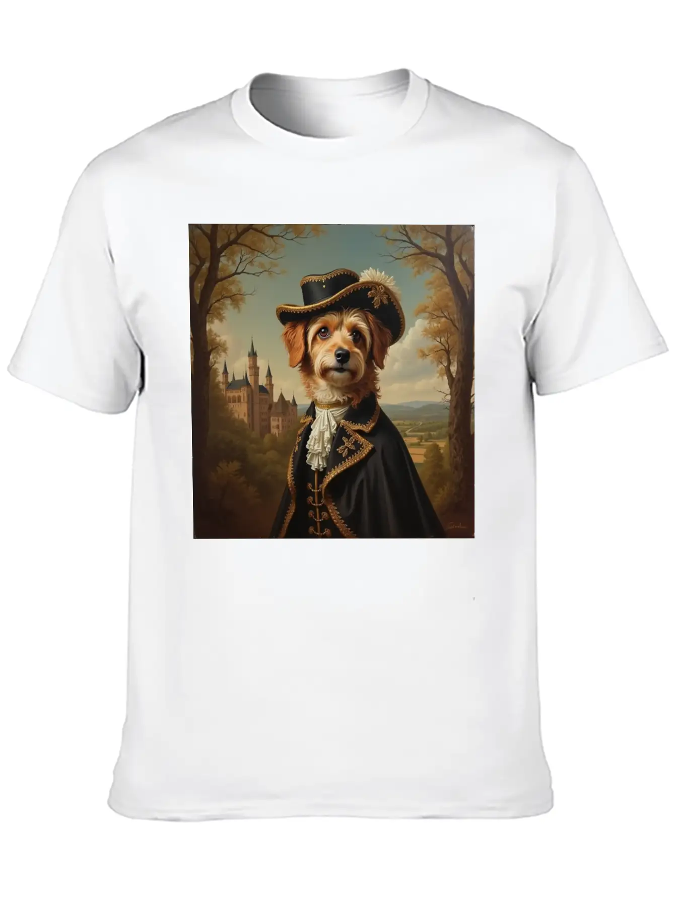 Portrait Of A Dog In The Style Of The 18th Century Basic Graphic T-Shirt – Daily Comfort In Soft Cotton