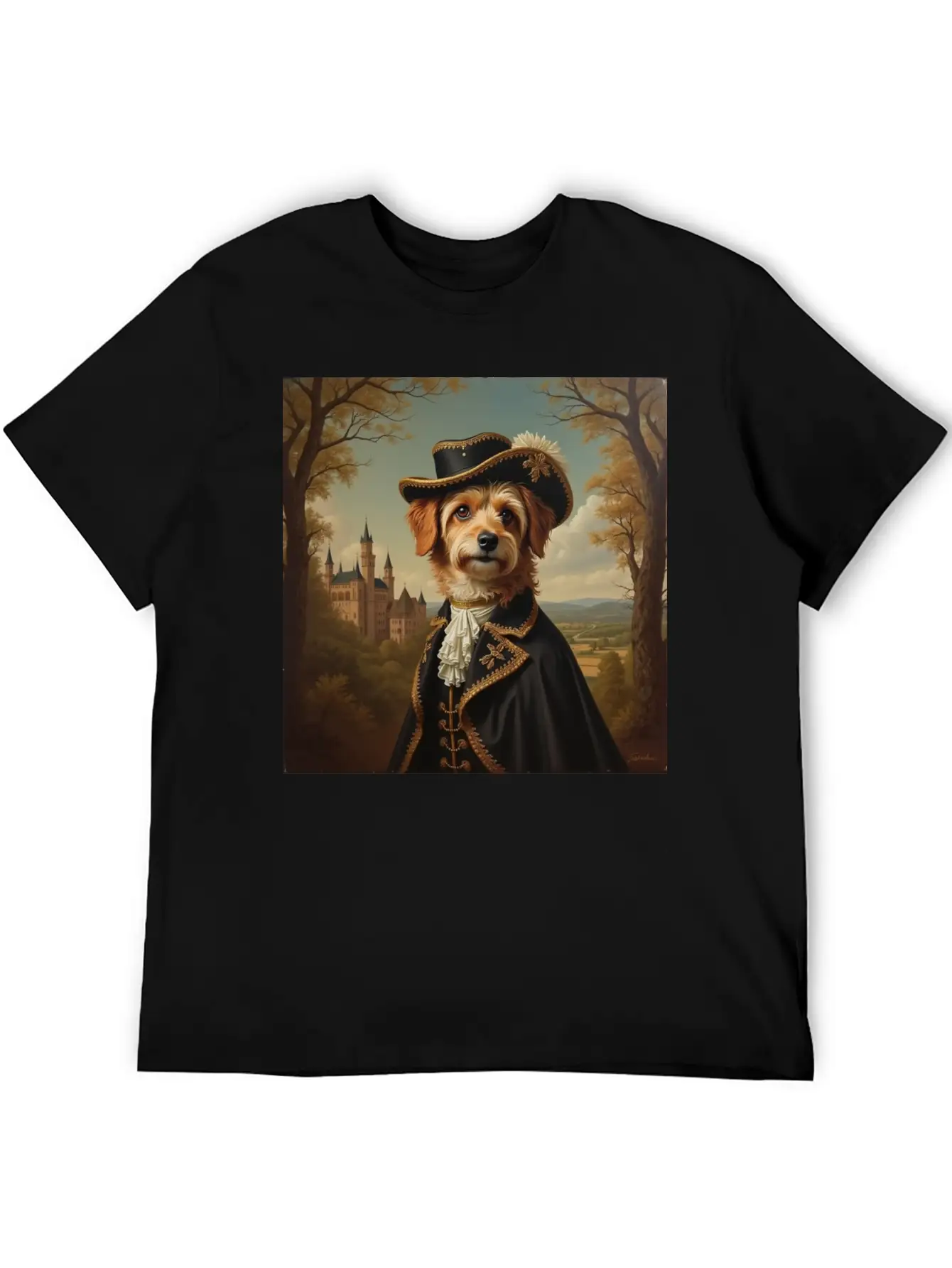 Portrait Of A Dog In The Style Of The 18th Century Basic Graphic T-Shirt – Daily Comfort In Soft Cotton