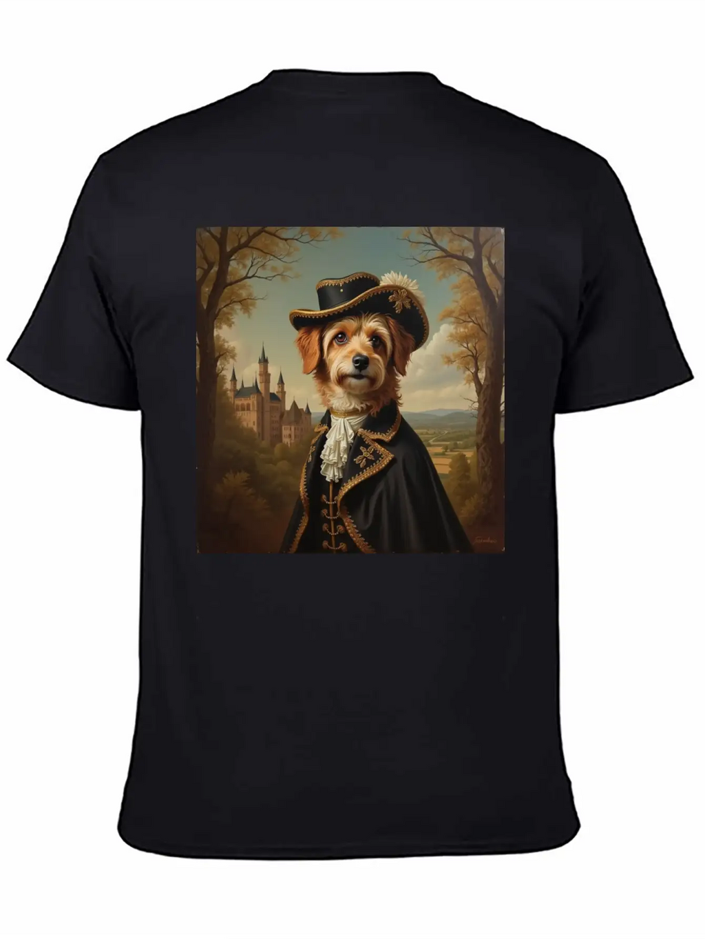 Portrait Of A Dog In The Style Of The 18th Century Basic Graphic T-Shirt – Daily Comfort In Soft Cotton
