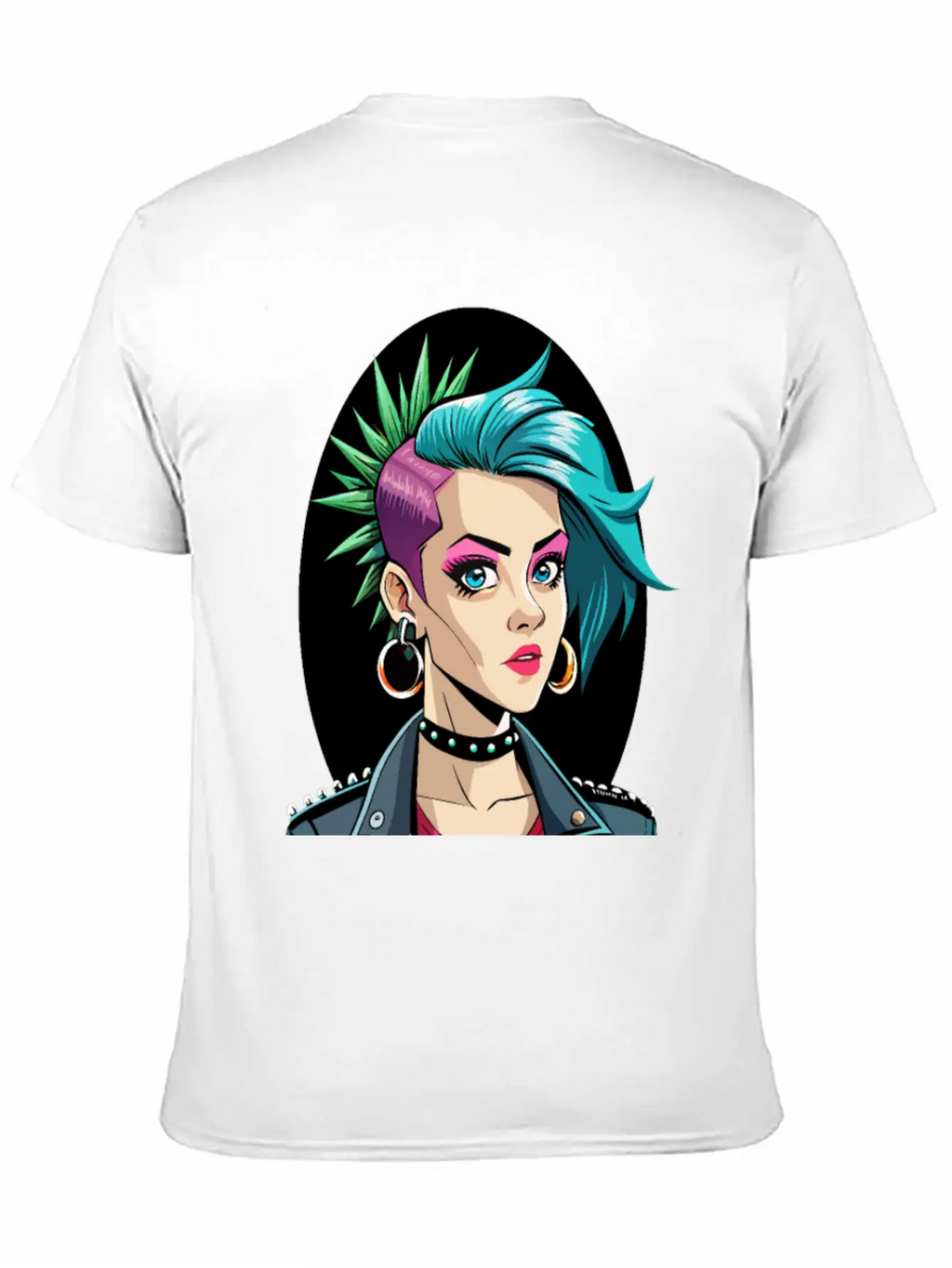 Portrait Of Punk Girl Breathable Soft Cotton T-Shirt – Timeless Casual Look