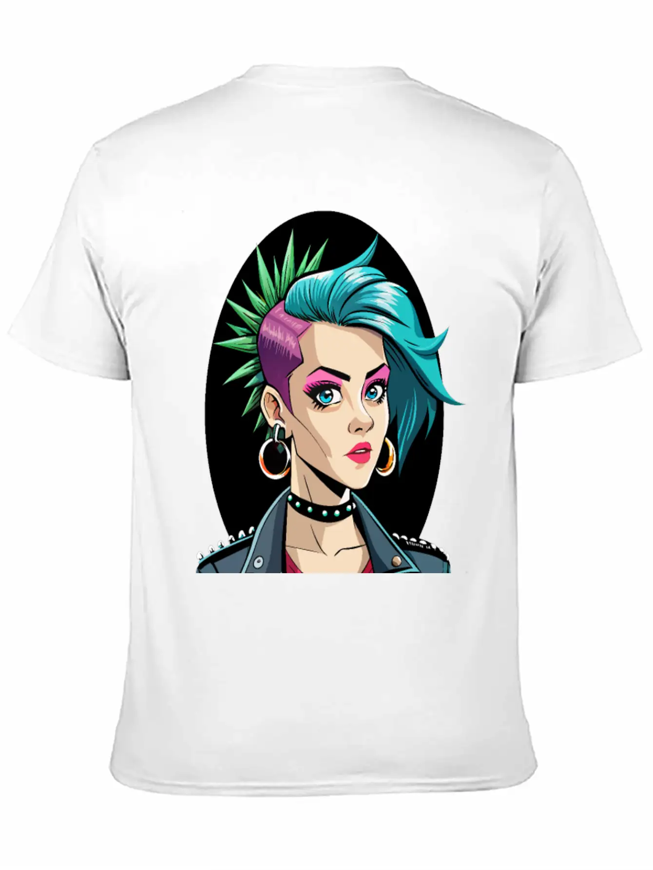 Portrait Of Punk Girl Breathable Soft Cotton T-Shirt – Timeless Casual Look