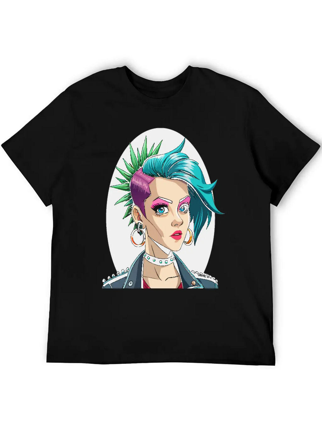 Portrait Of Punk Girl Breathable Soft Cotton T-Shirt – Timeless Casual Look