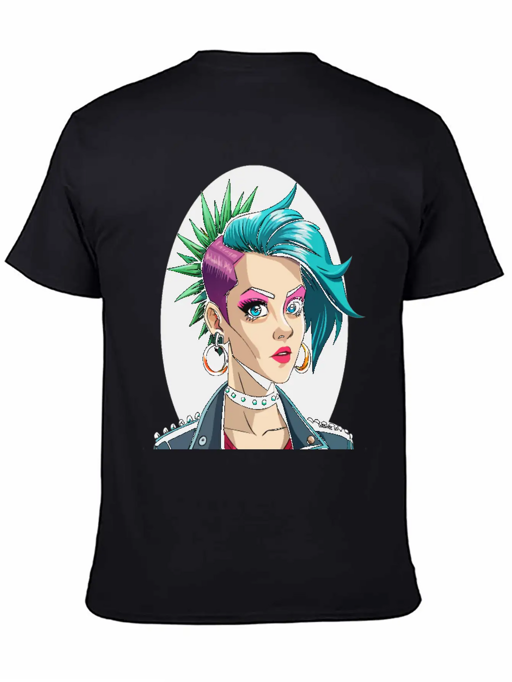 Portrait Of Punk Girl Breathable Soft Cotton T-Shirt – Timeless Casual Look